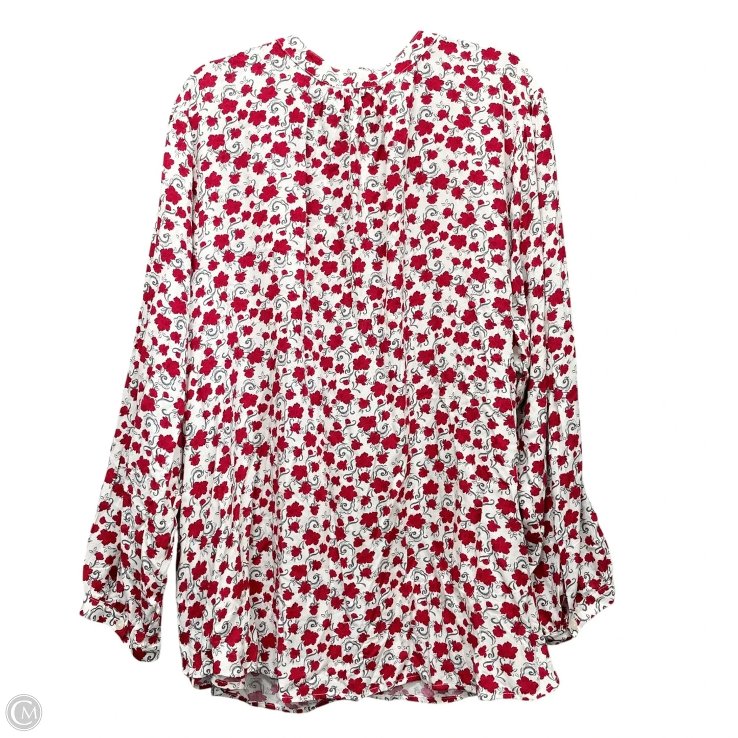Top Long Sleeve By Lane Bryant In Red & White, Size: 4x