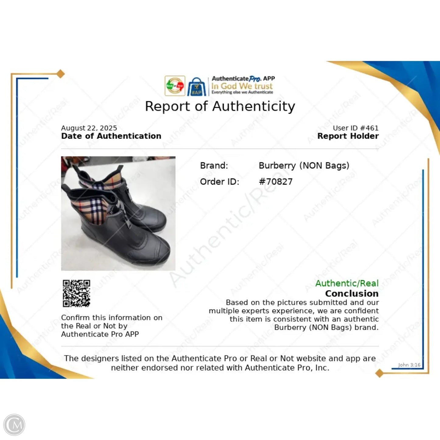 Boots Luxury Designer By Burberry In Black, Size: 8.5