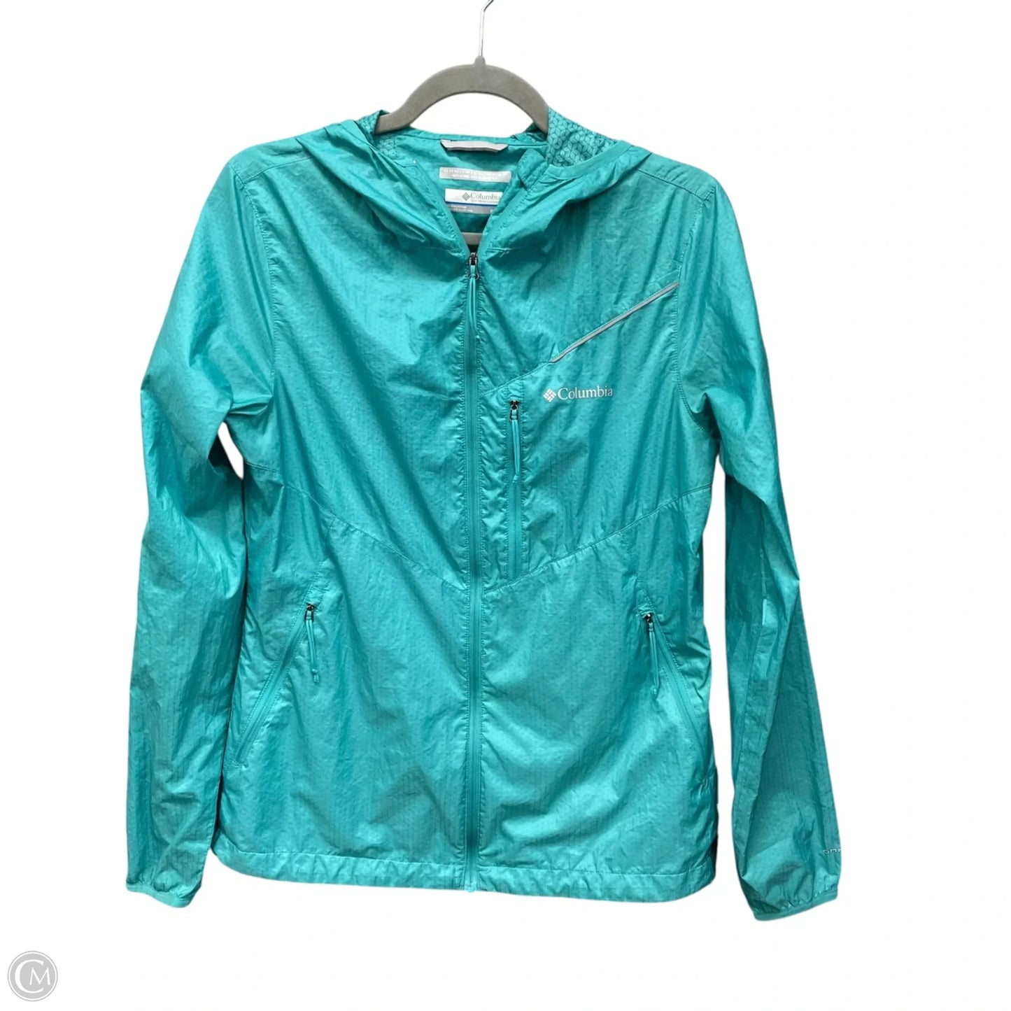 Jacket Windbreaker By Columbia In Teal, Size: M