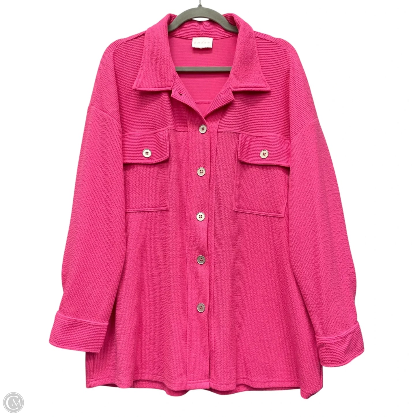 Jacket Shirt By Entro In Pink, Size: 2x