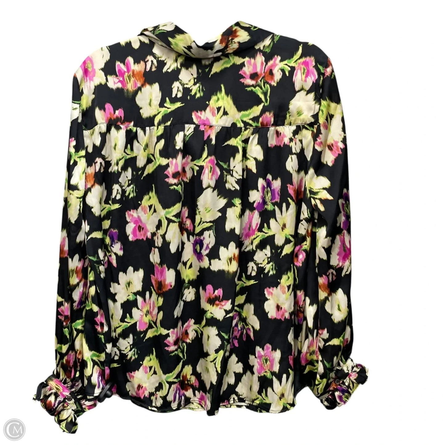 Blouse Long Sleeve By Vince Camuto In Floral Print, Size: 1x