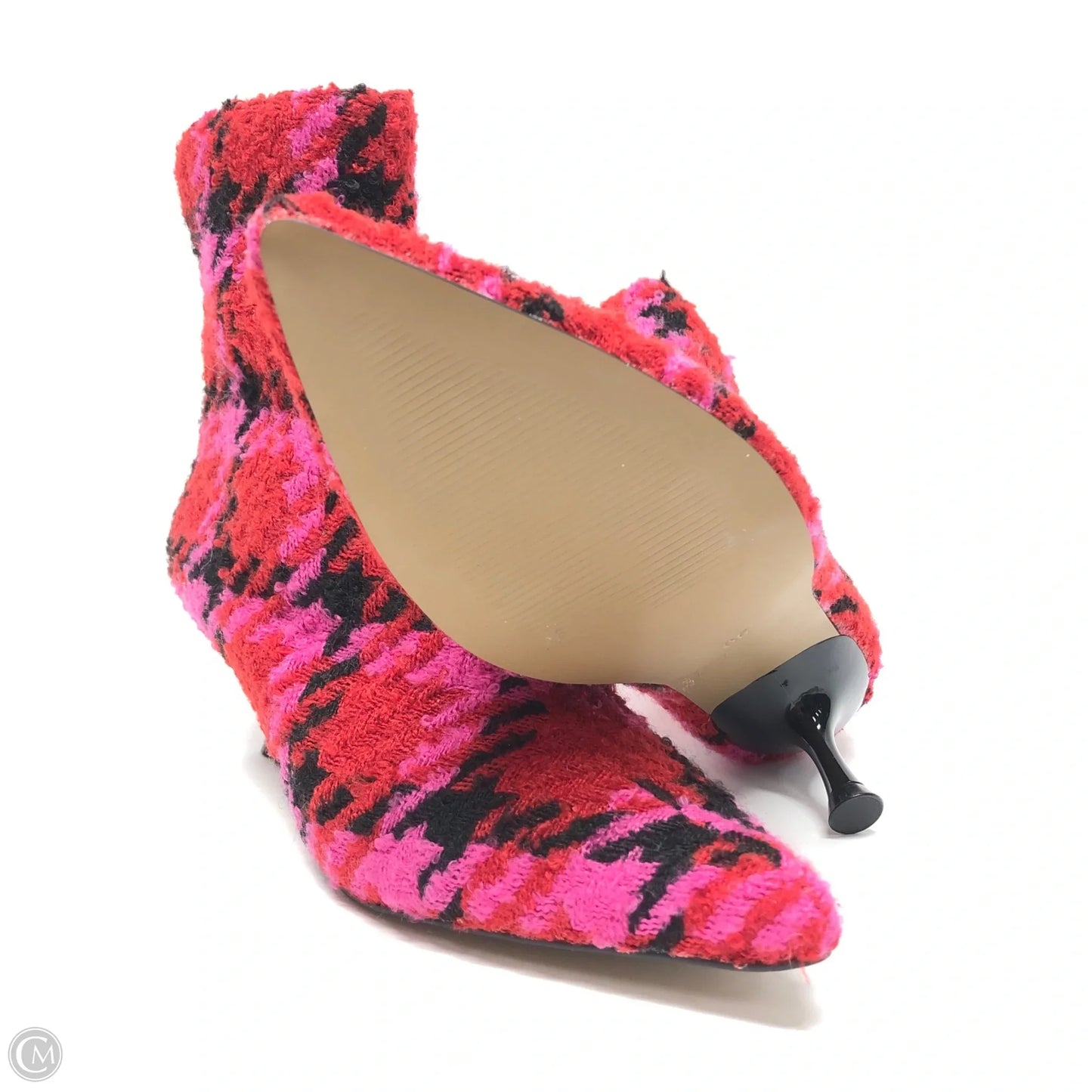 Boots Ankle Heels By Betsey Johnson In Pink & Red, Size: 6.5