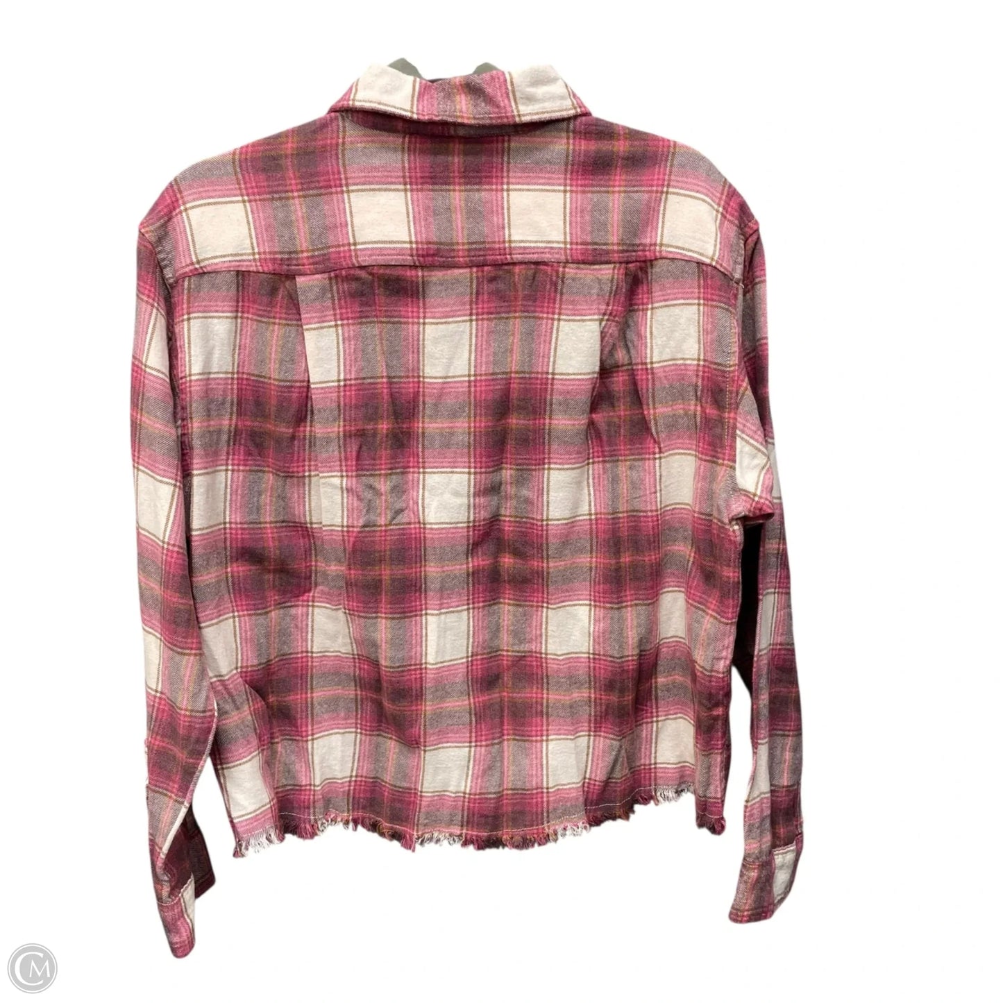 Top Long Sleeve By Lucky Brand In Pink & White, Size: S