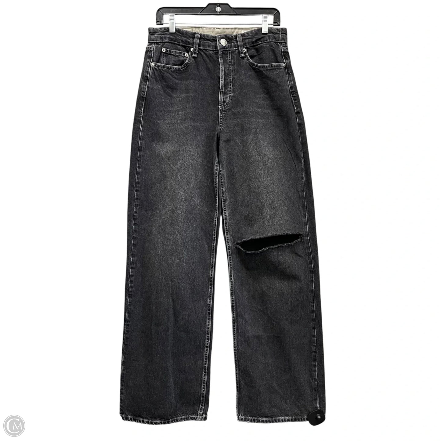 Jeans Wide Leg By Rag And Bone In Black Denim, Size: 6