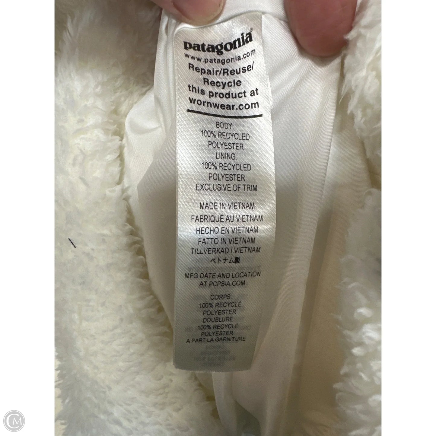 Jacket Fleece By Patagonia In White, Size: M