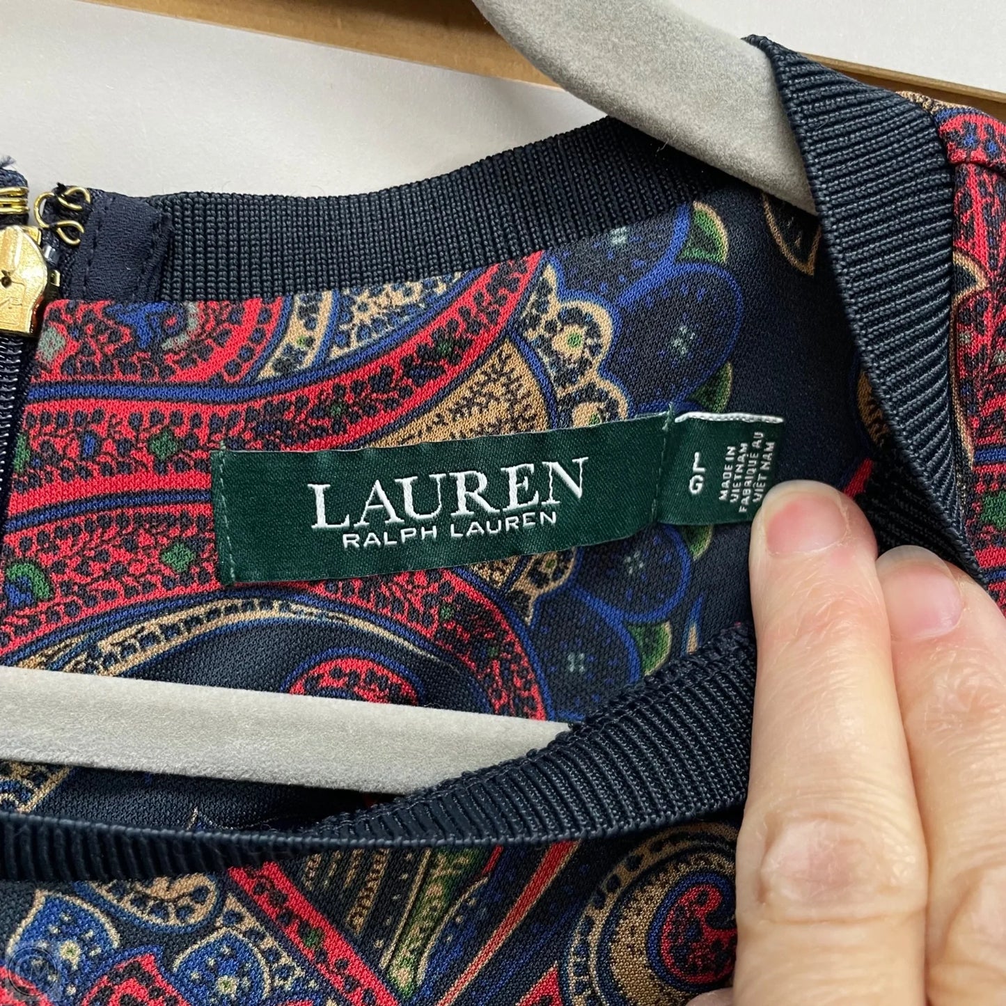 Top Short Sleeve By Lauren By Ralph Lauren In Blue & Red, Size: L