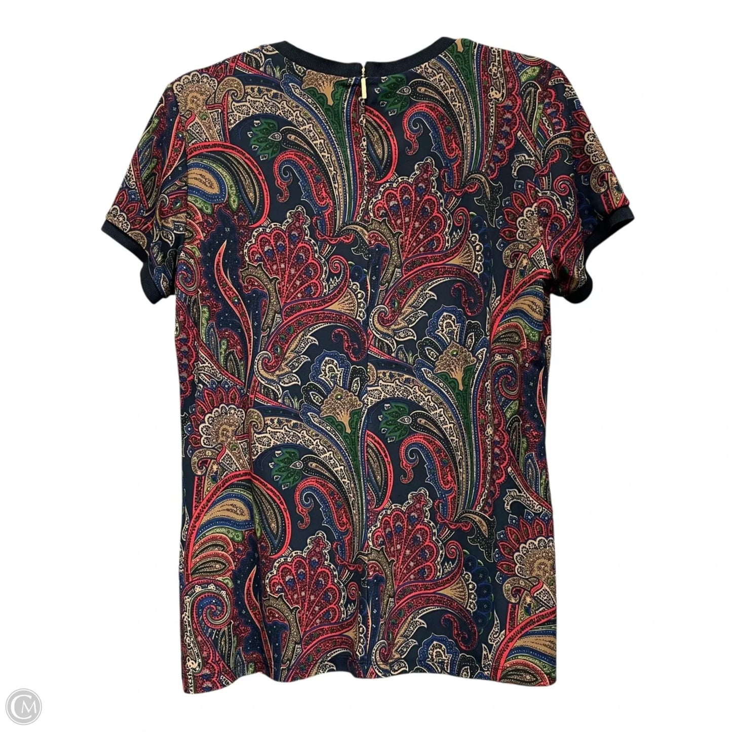Top Short Sleeve By Lauren By Ralph Lauren In Blue & Red, Size: L