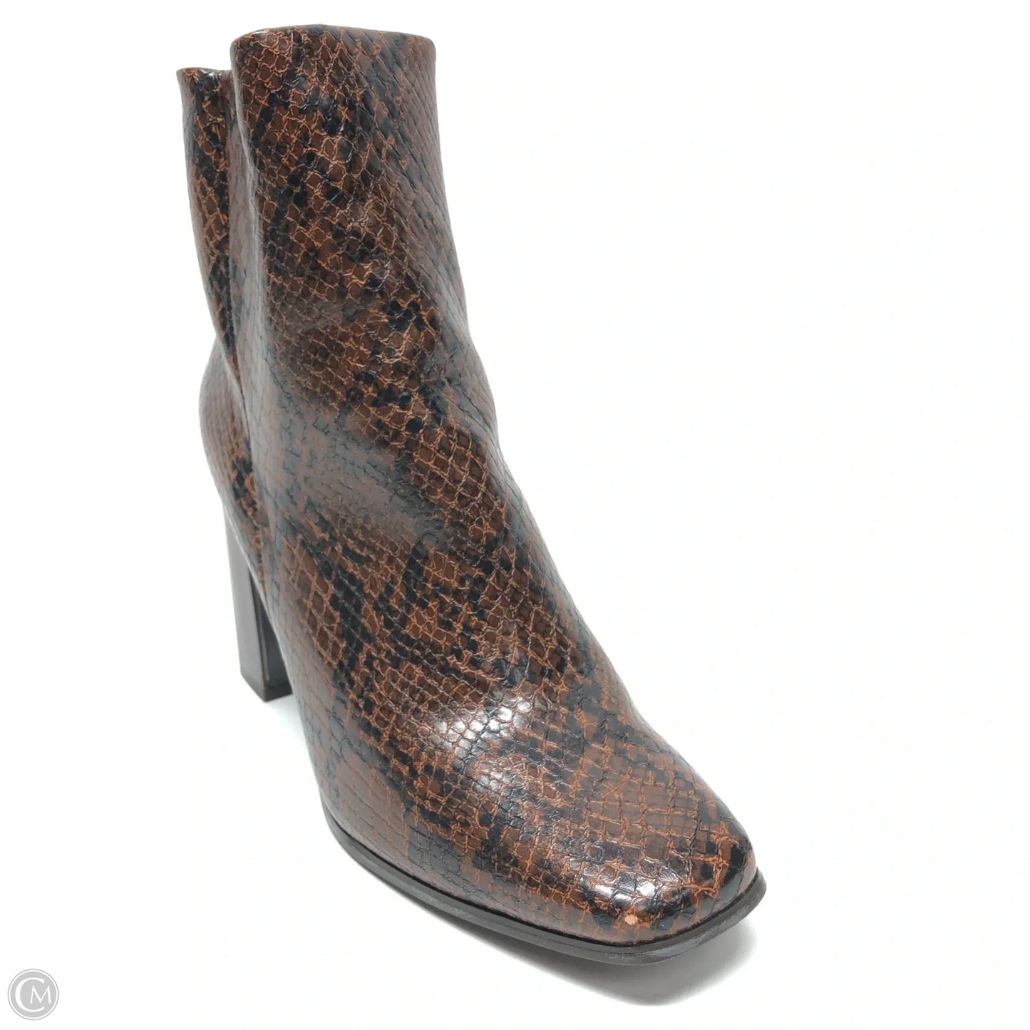 Boots Ankle Heels By Just Fab In Brown, Size: 10