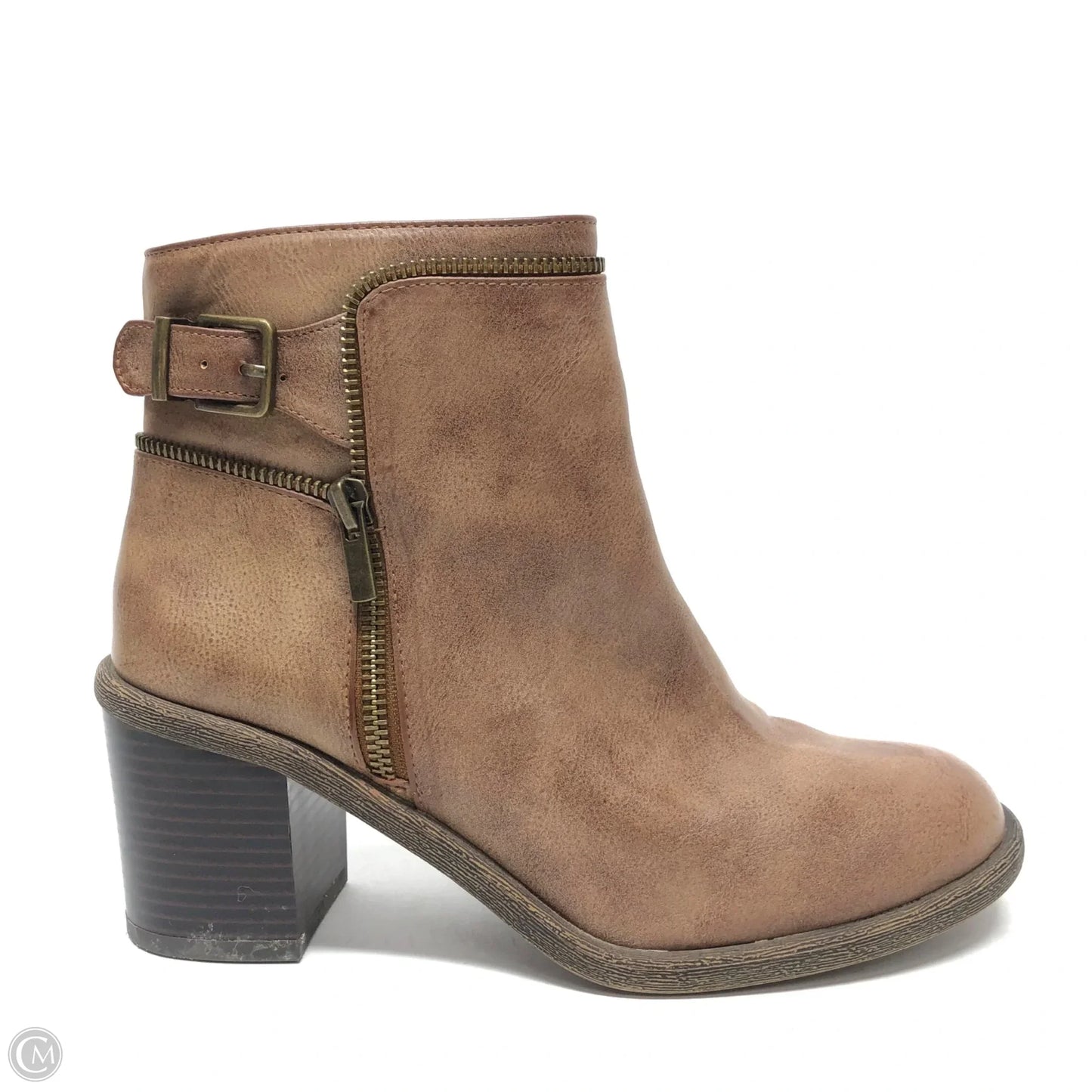 Boots Ankle Heels By Gianni Bini In Brown, Size: 9
