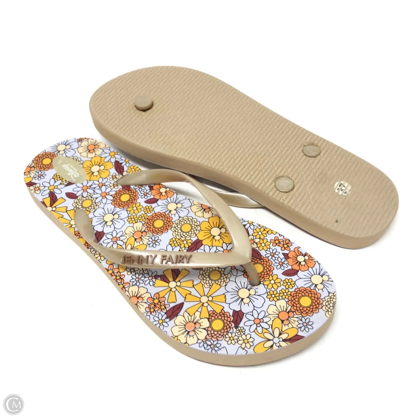 Sandals Flip Flops By Disney In Cream, Size: 7