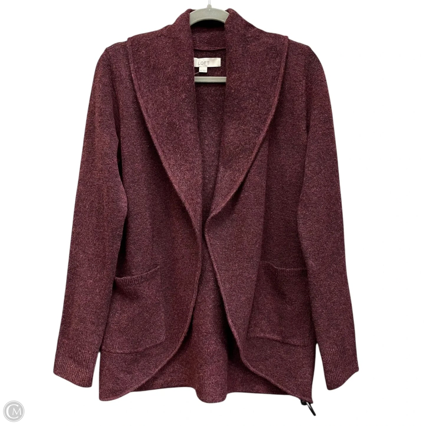 Sweater Cardigan By Loft In Purple, Size: Xs