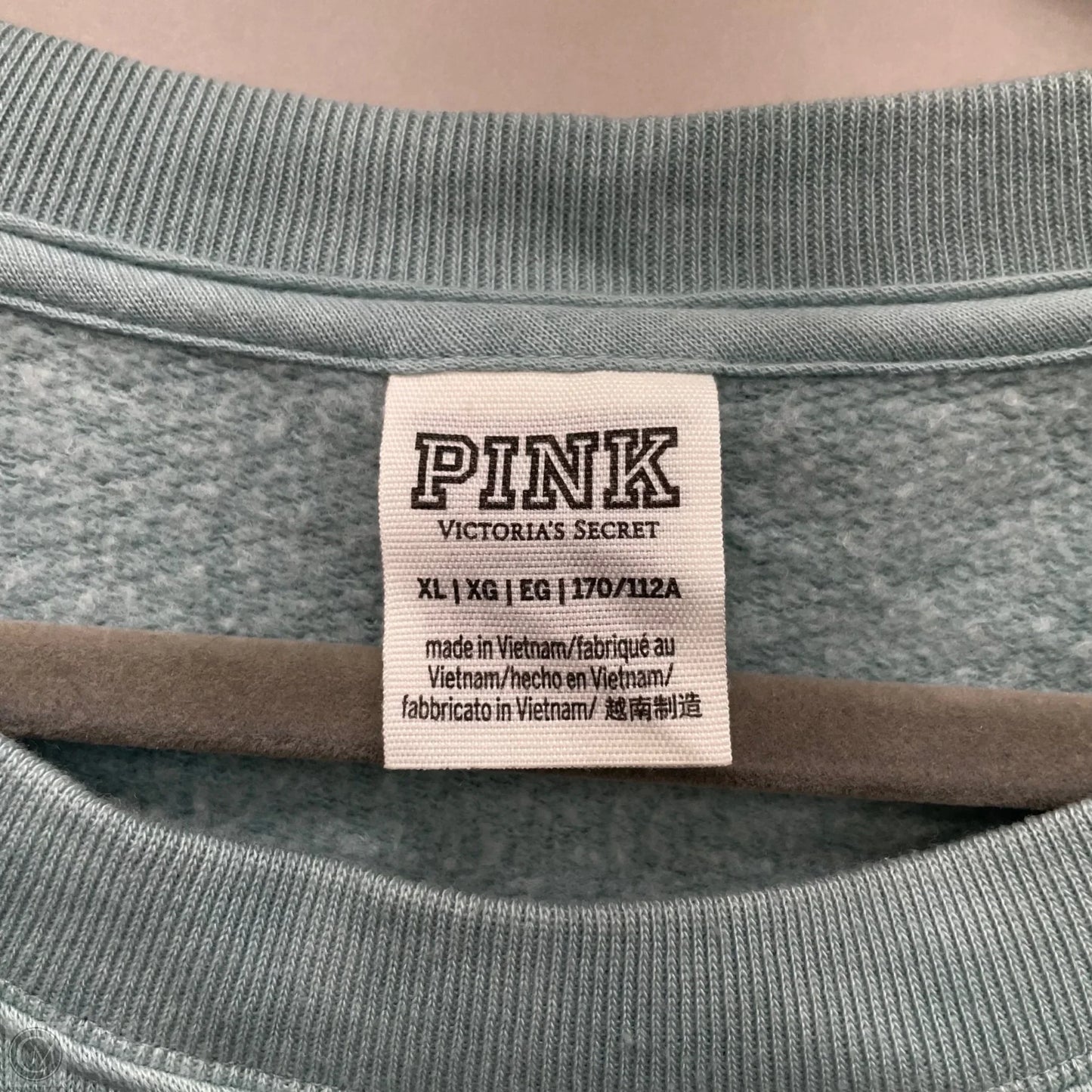 Sweatshirt Crewneck By Pink In Blue & Green, Size: Xl