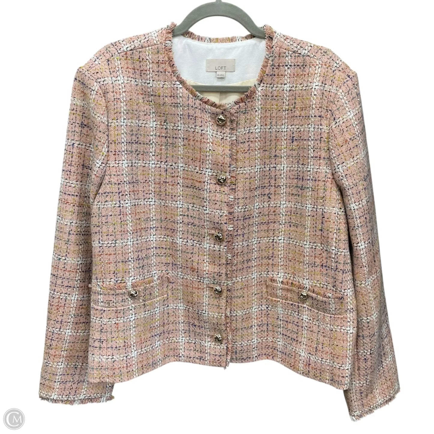 Blazer By Loft In Gold & Pink, Size: Xxl