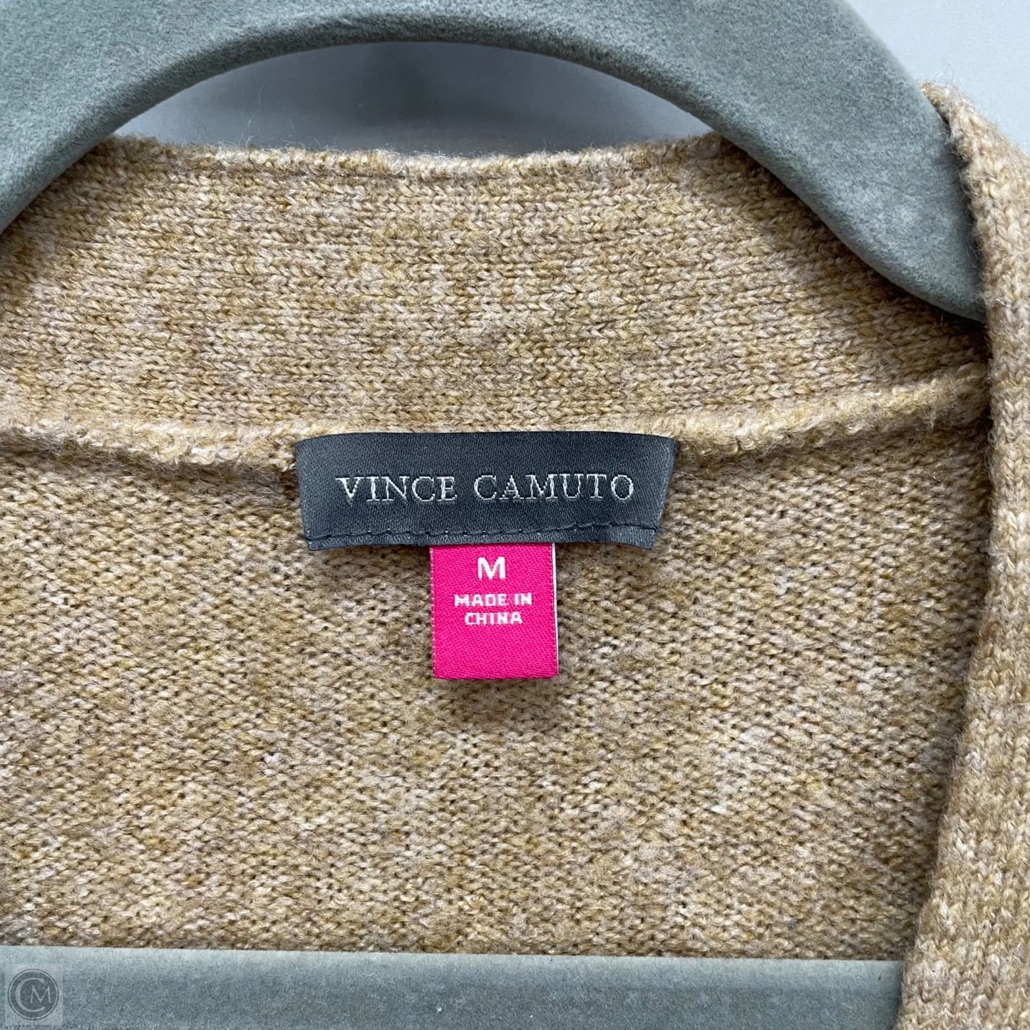 Sweater Cardigan By Vince Camuto In Grey & Tan, Size: M
