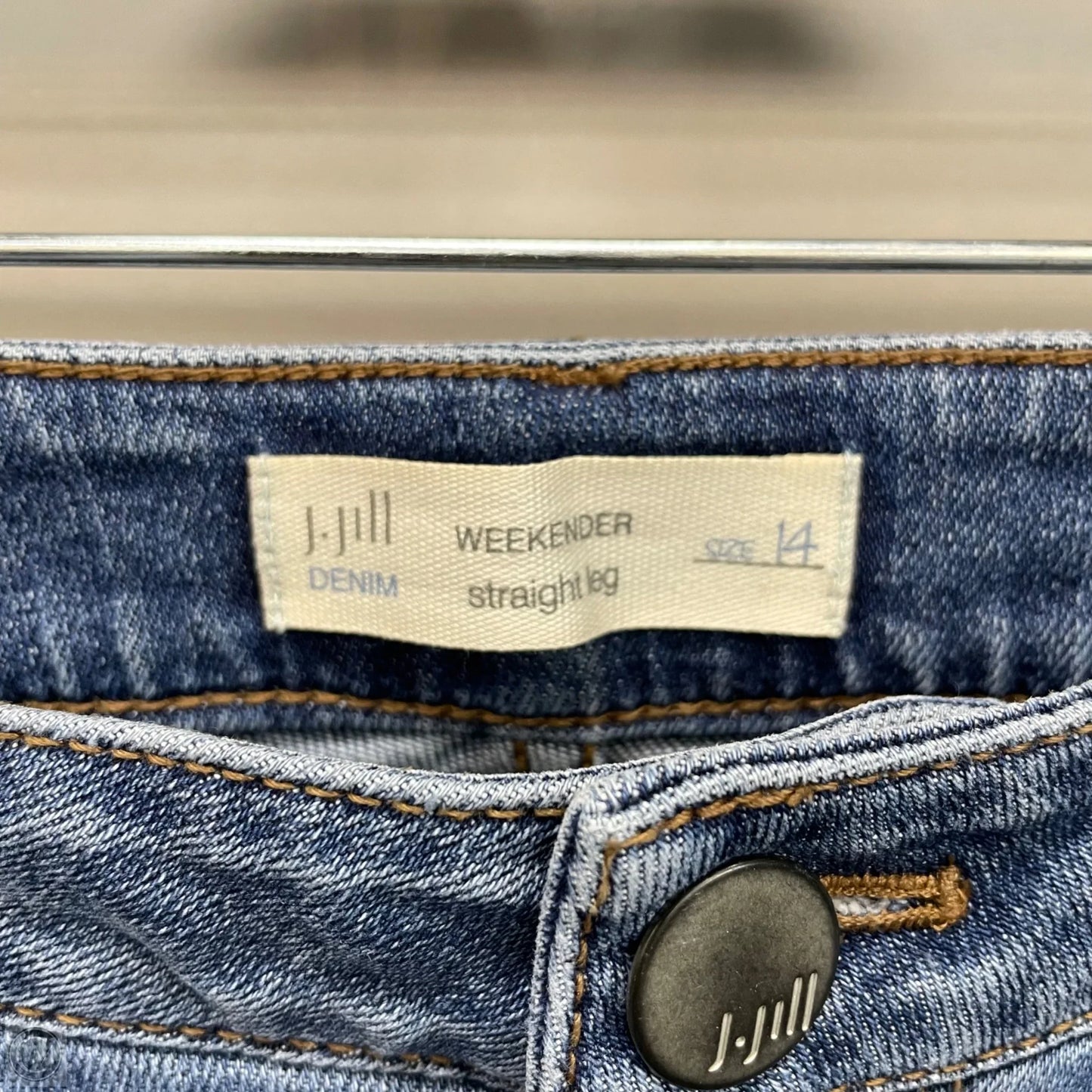 Jeans Straight By J. Jill In Blue Denim, Size: 14