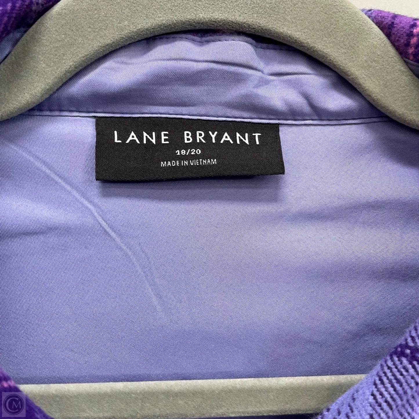 Jacket Shirt By Lane Bryant In Blue & Purple, Size: 1x