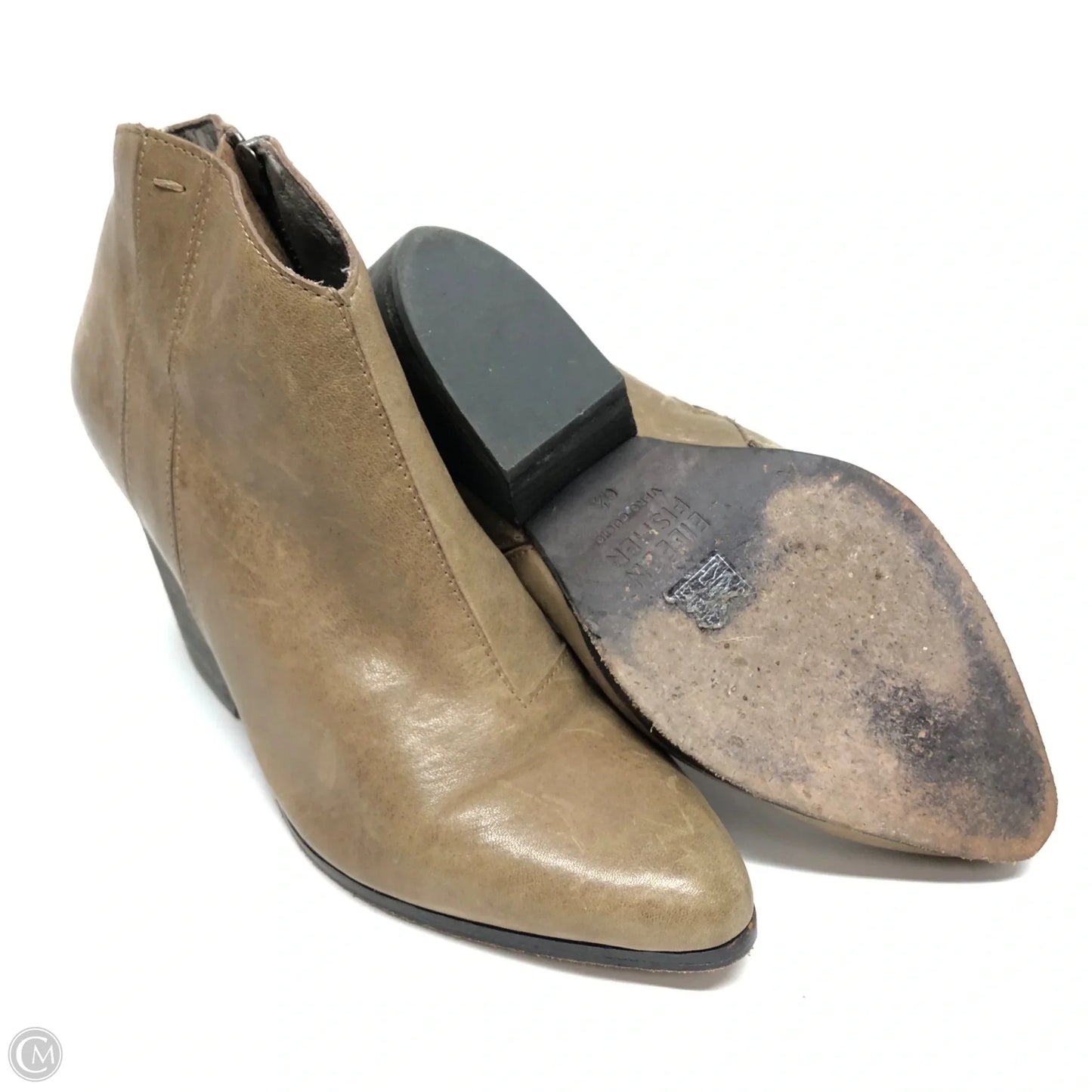 Boots Ankle Heels By Eileen Fisher In Taupe, Size: 6.5