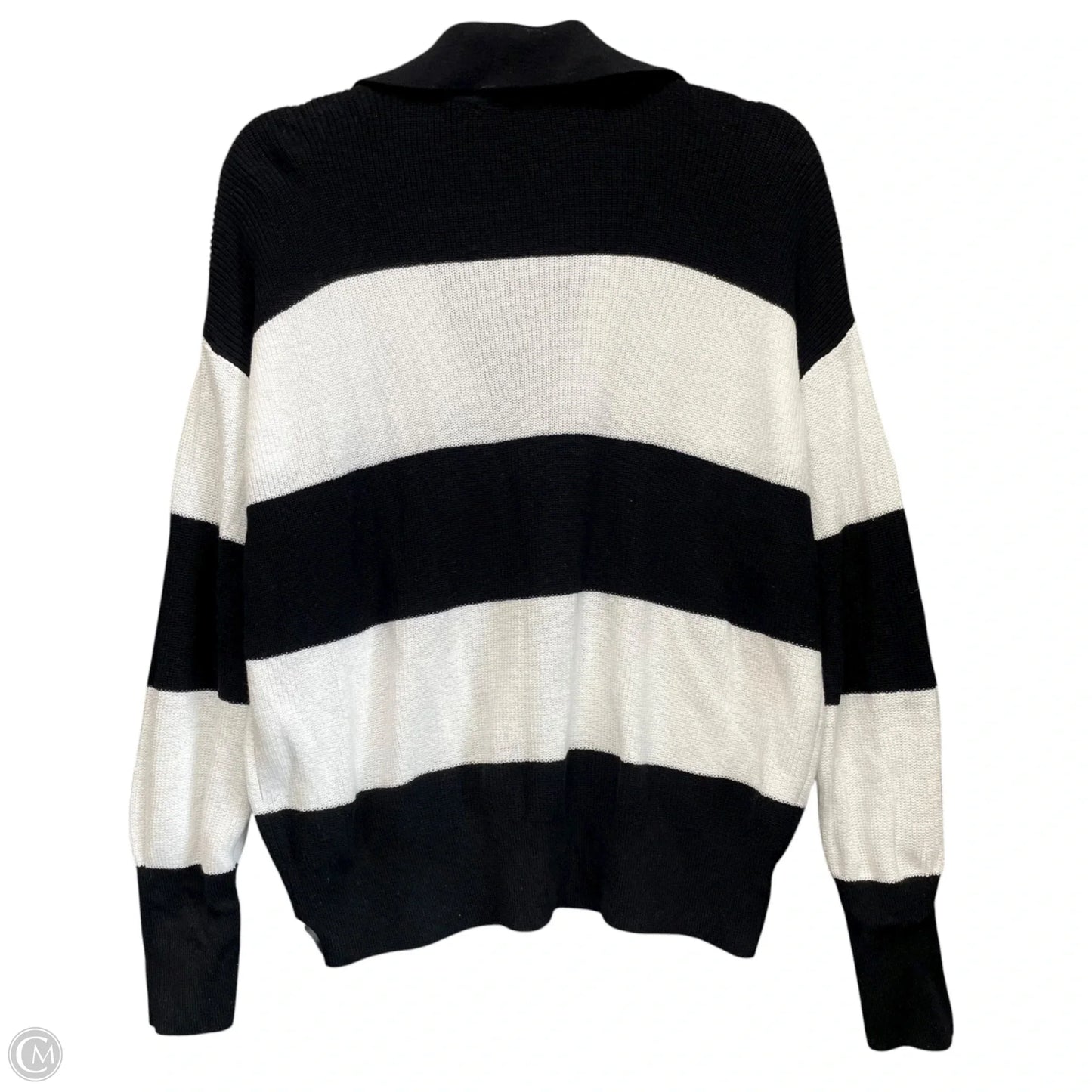 Top Sleeveless By Loft In Black & White, Size: L