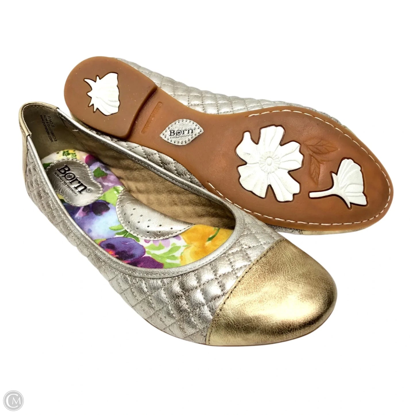 Shoes Flats By Born In Gold & Silver, Size: 9