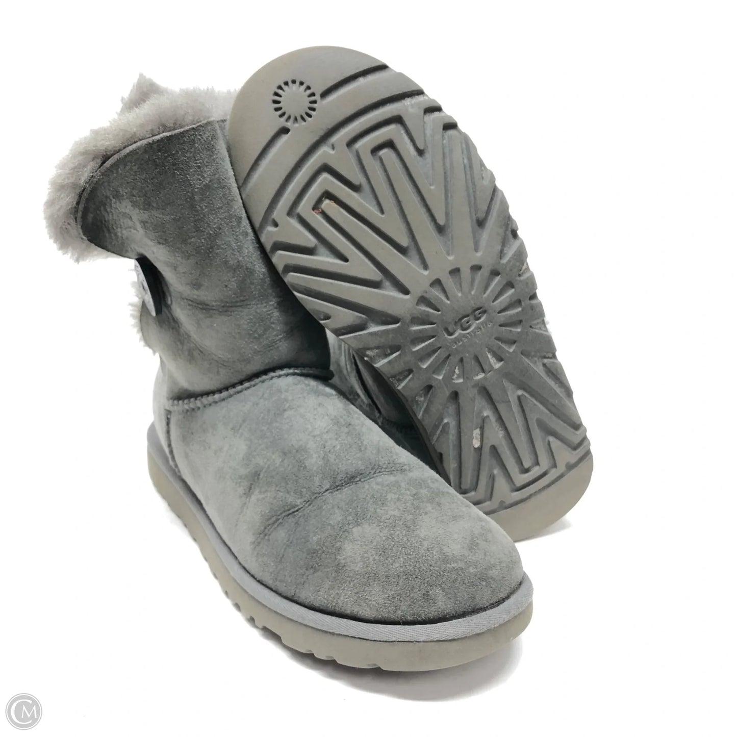 Boots Designer By Ugg In Grey, Size: 9
