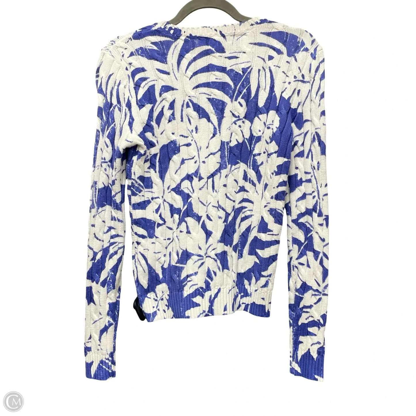 Sweater By Lauren By Ralph Lauren In Blue & White, Size: Xs