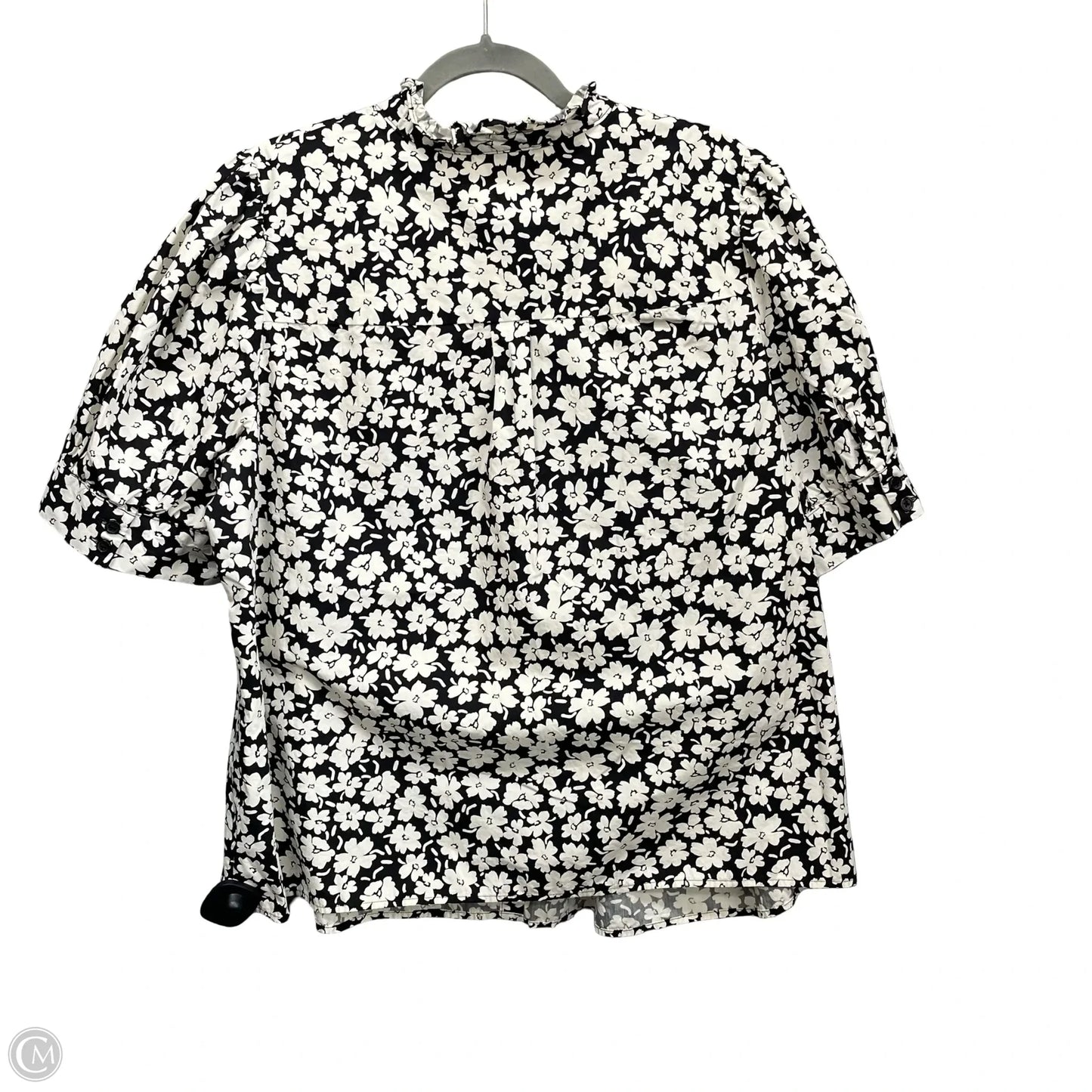 Top Short Sleeve By Who What Wear In Black & White, Size: 1x