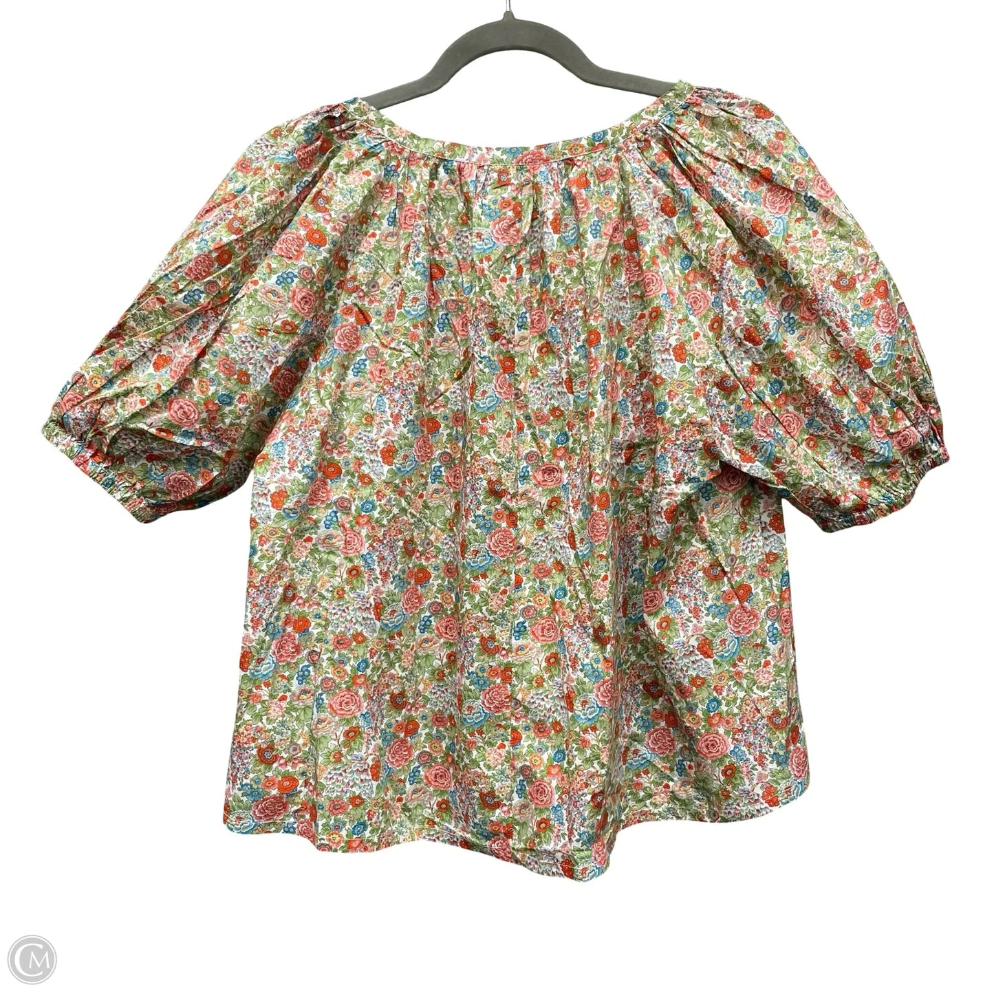 Top Short Sleeve By Roller Rabbit In Green & Red, Size: S