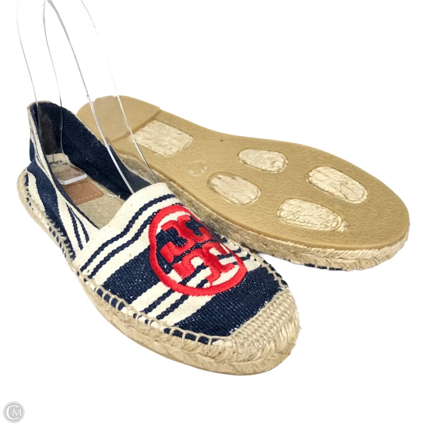 Shoes Designer By Tory Burch In Blue & Tan, Size: 5