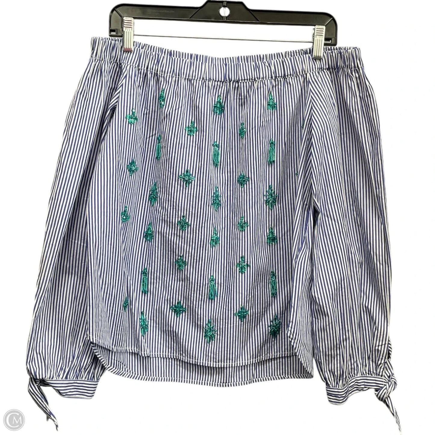 Top Long Sleeve By J. Crew In Blue & White, Size: 0