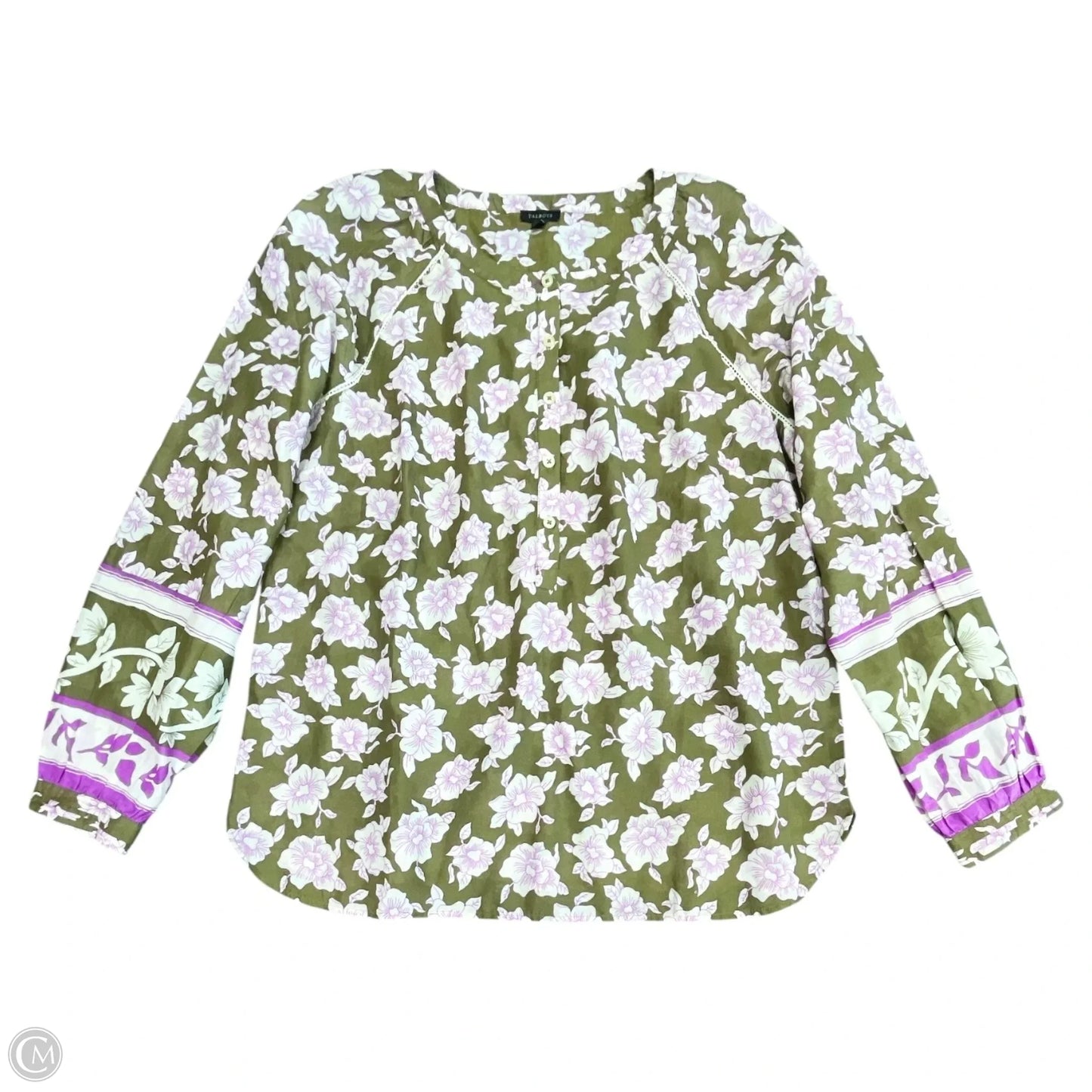 Top Long Sleeve By Talbots In Green & Purple, Size: M