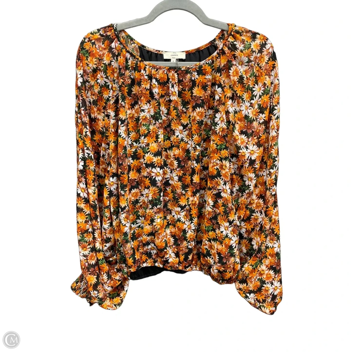 Top Long Sleeve By Entro In Black & Orange, Size: S