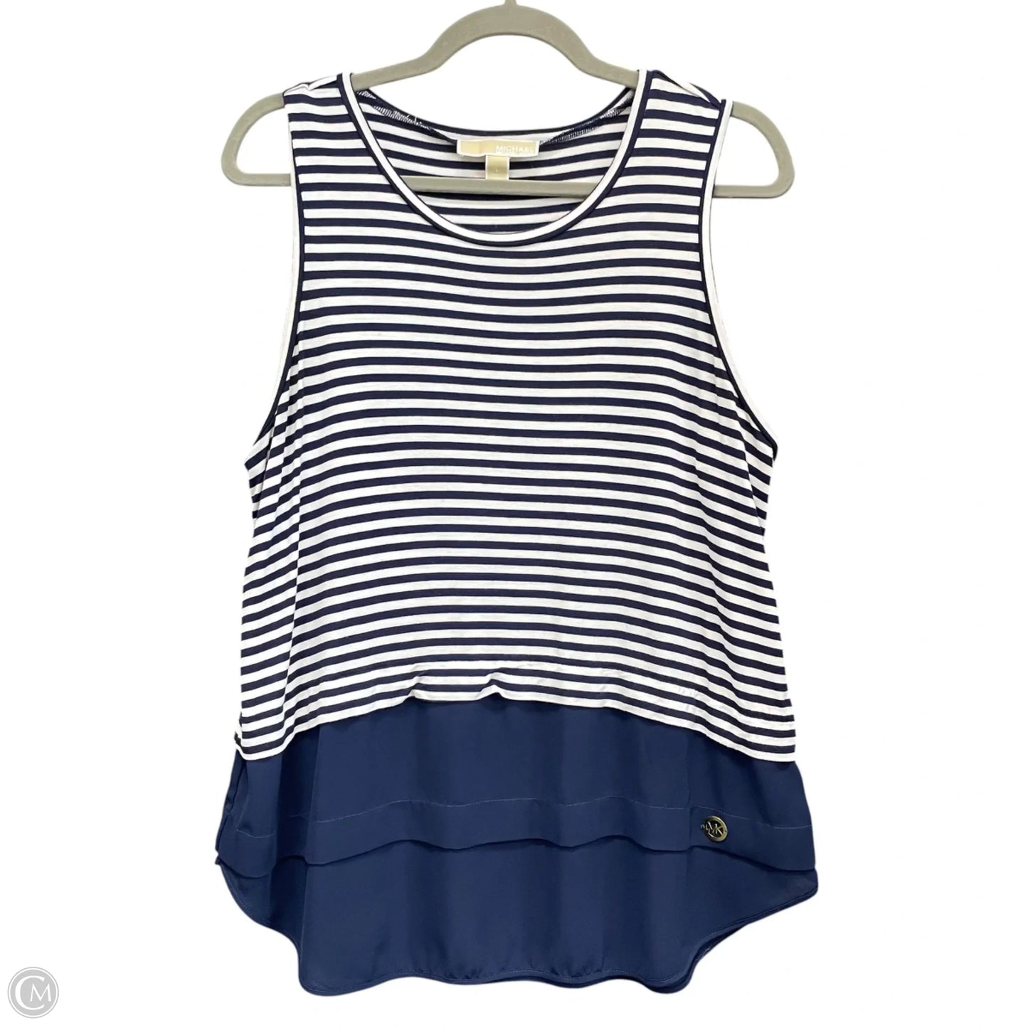 Top Sleeveless By Michael By Michael Kors In Blue & White, Size: L