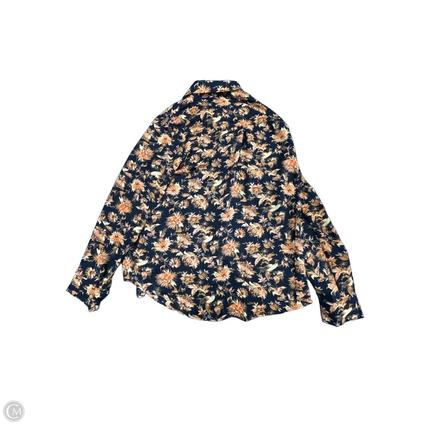 Top Long Sleeve By T Tahari In Black & Orange, Size: M