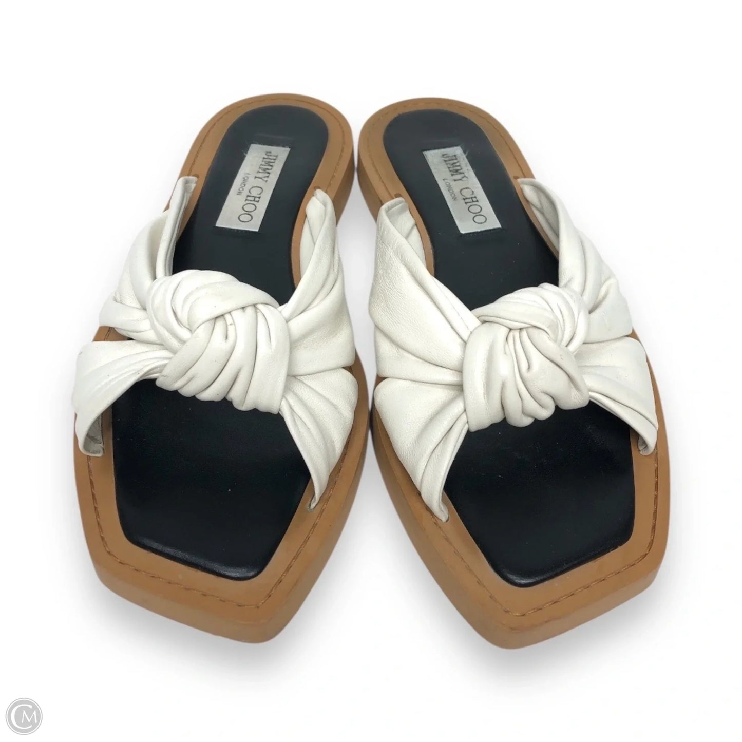 Sandals Luxury Designer By Jimmy Choo In White, Size: 8