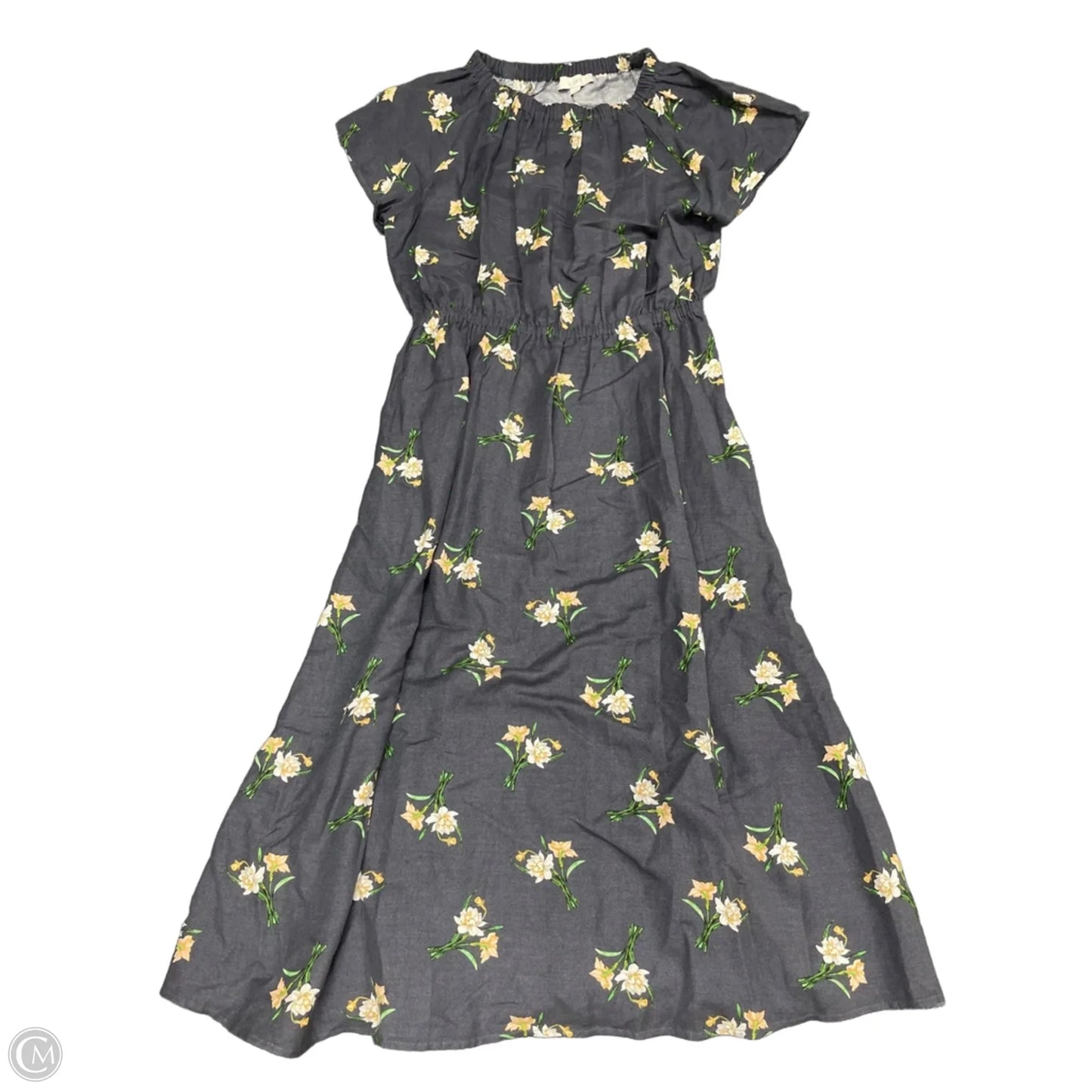 Dress Casual Midi By Loft In Blue & Green, Size: L