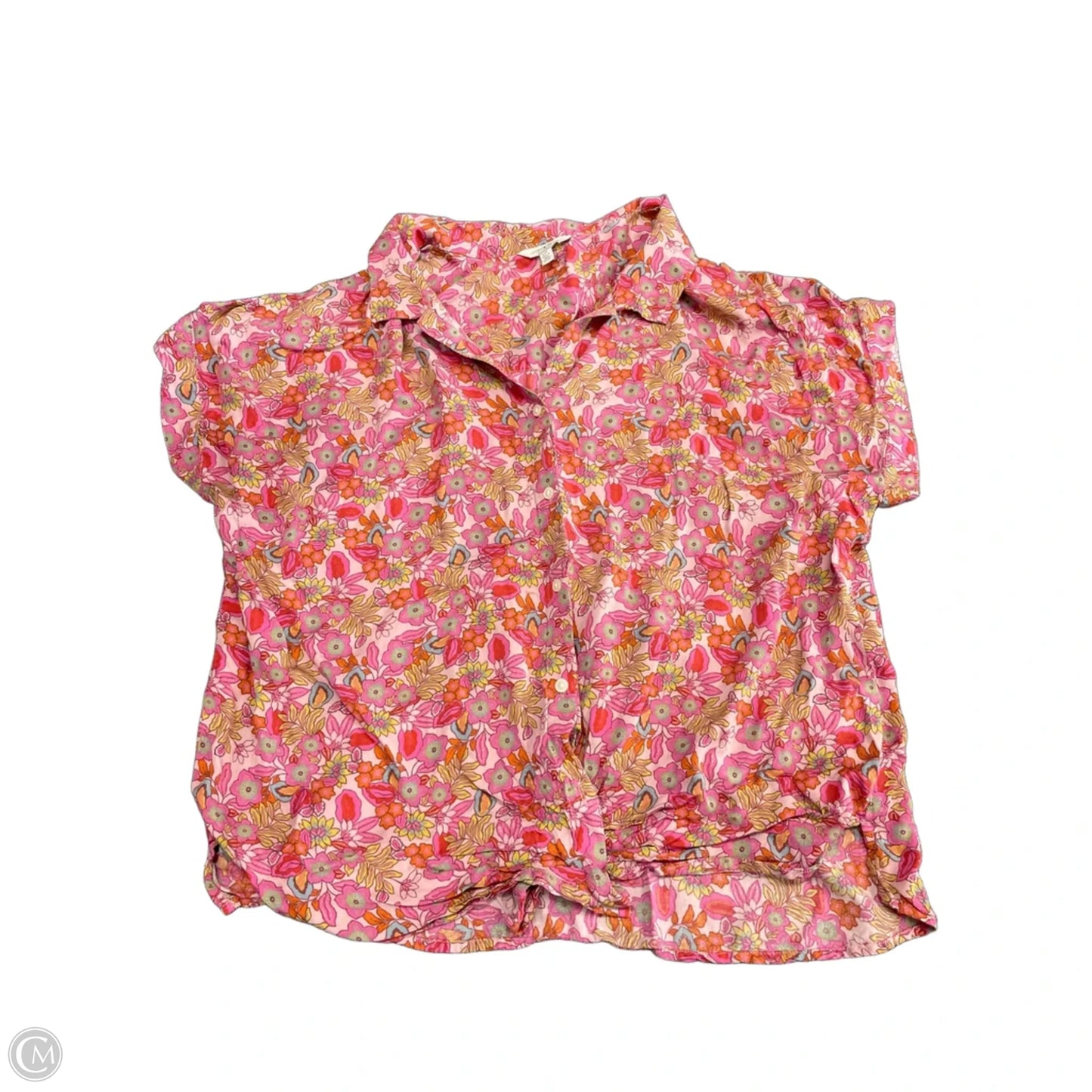 Top Short Sleeve By Lucky Brand In Pink & Red, Size: L