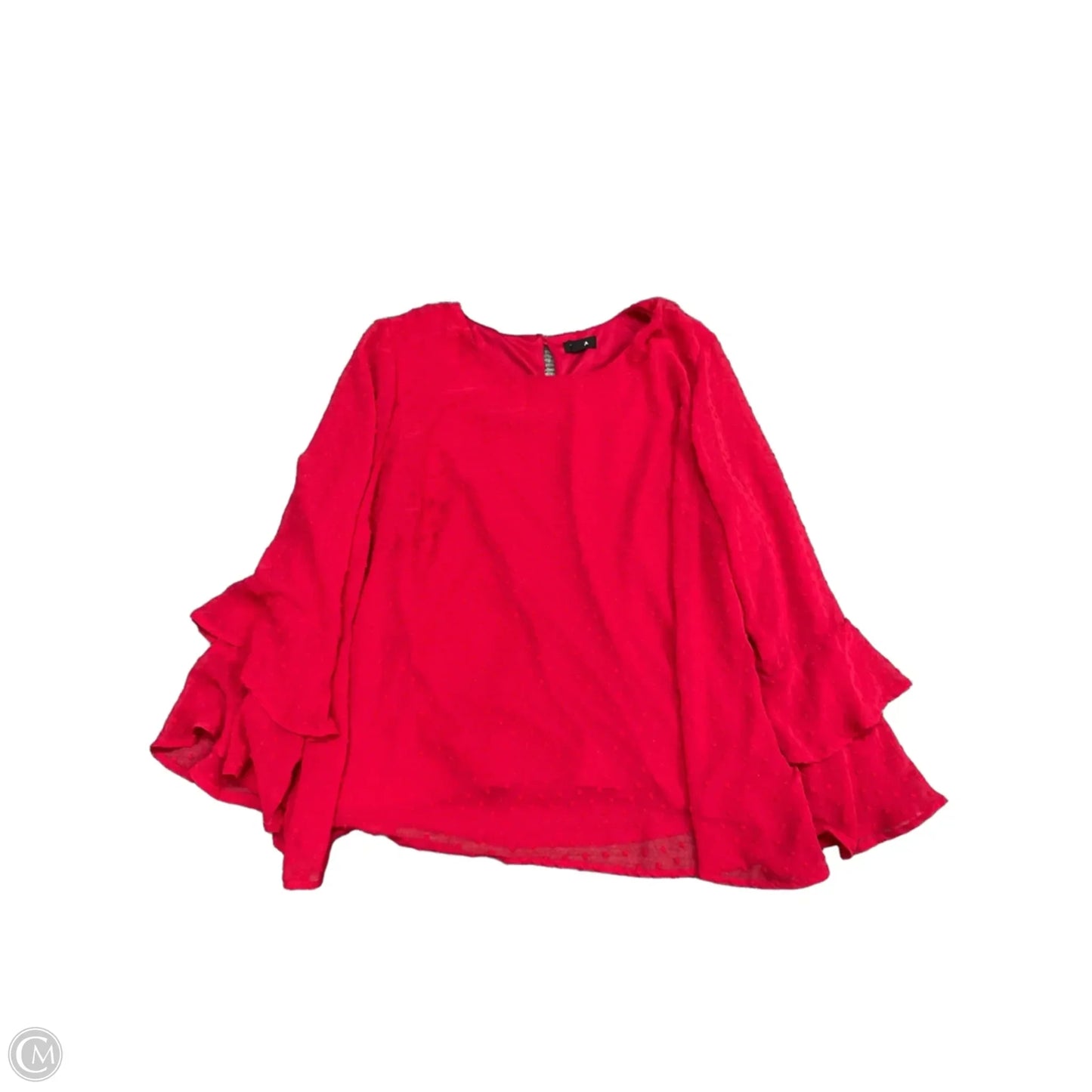 Top Long Sleeve By Tacera In Red, Size: 3x