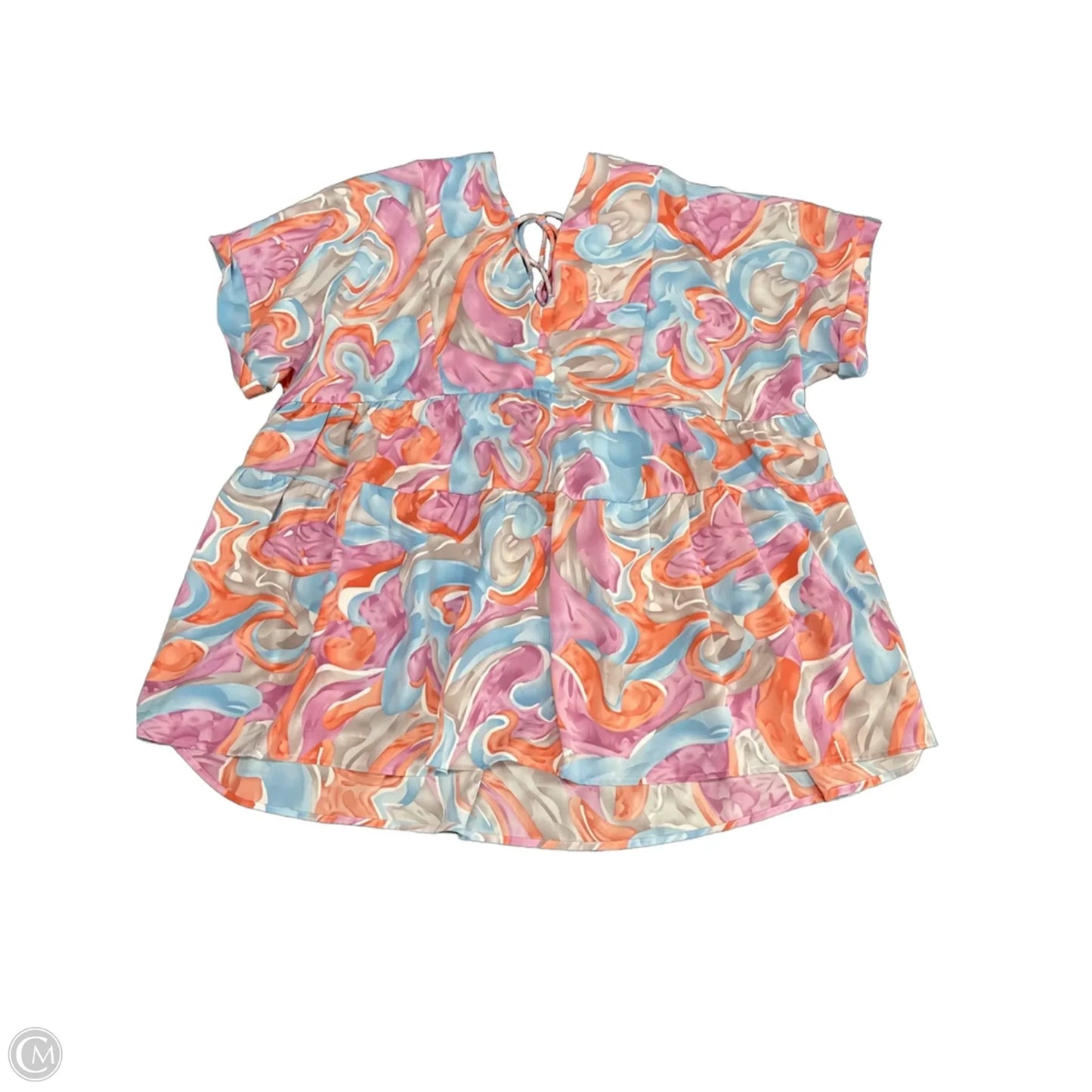 Top Short Sleeve By Entro In Blue & Orange, Size: 1x