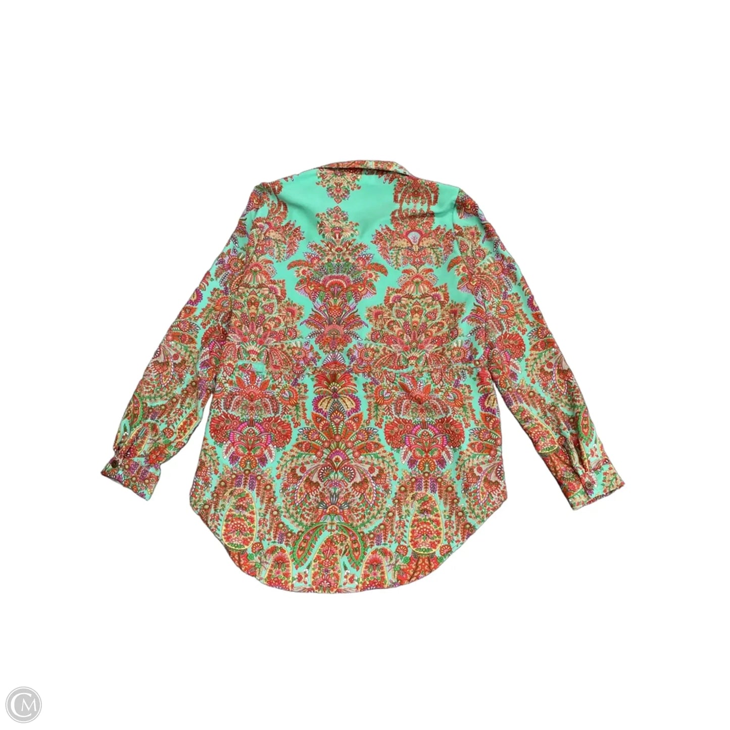Top Long Sleeve By Peach Love Cream California In Green & Red, Size: S