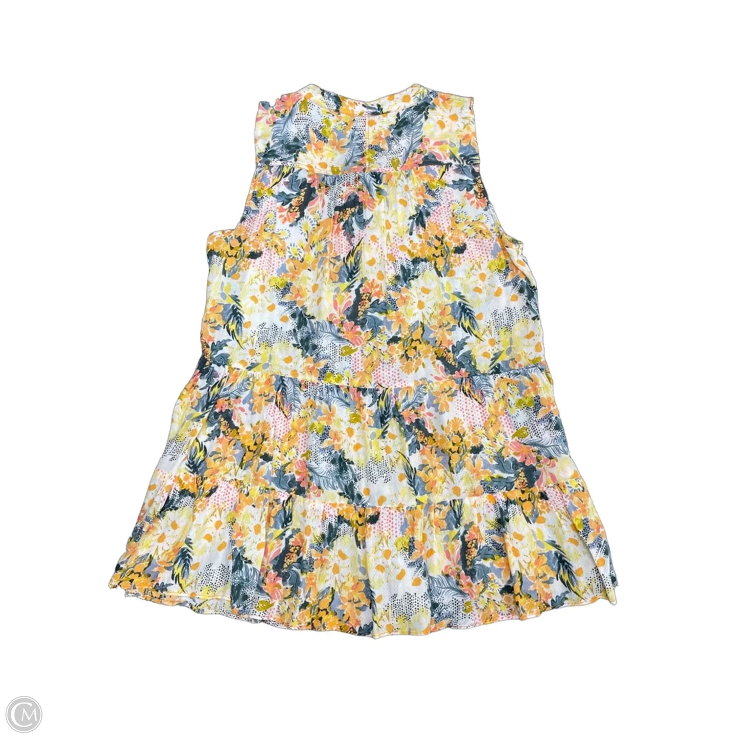 Top Sleeveless By Floreat In Blue & Orange, Size: 4