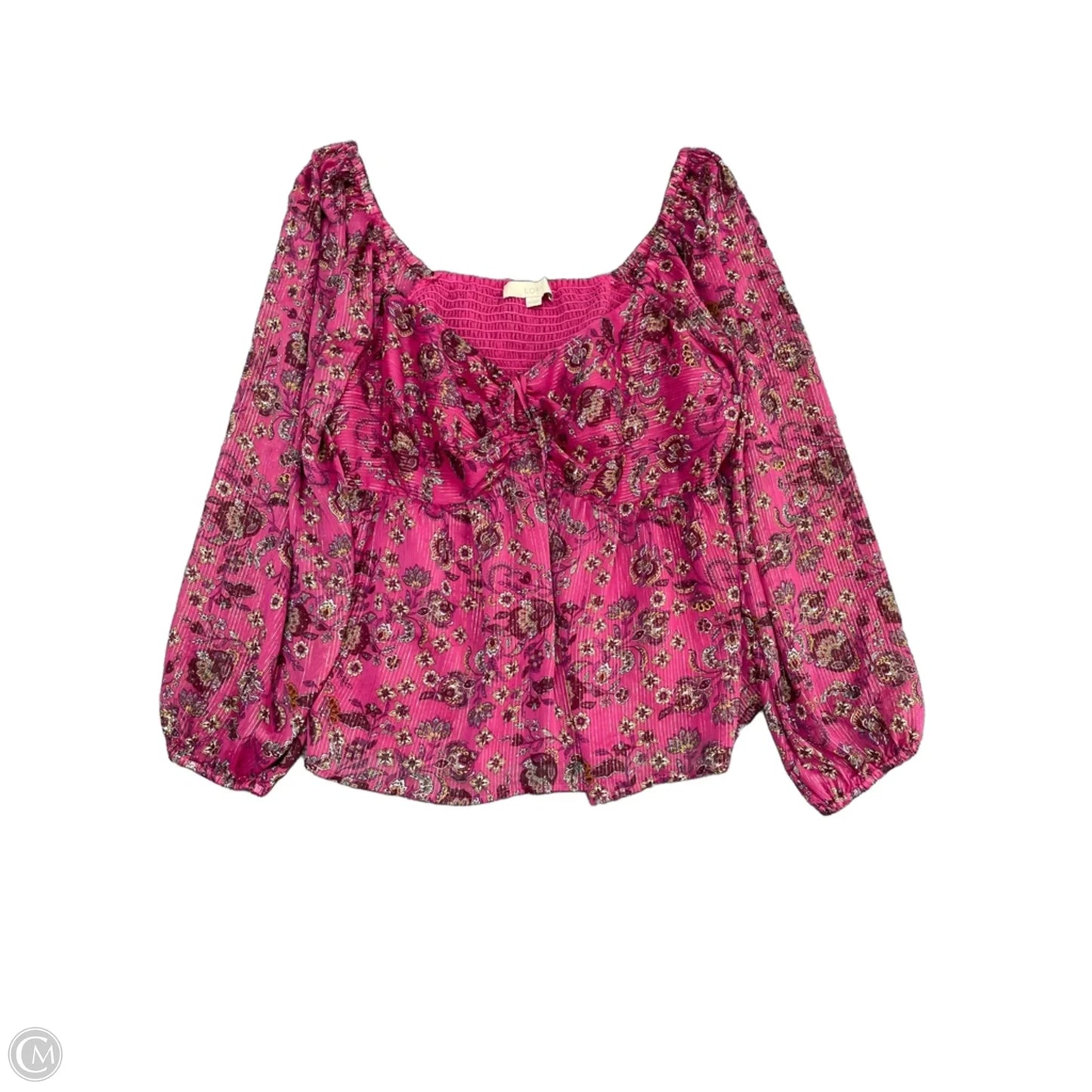 Blouse Long Sleeve By Loft In Purple, Size: 18