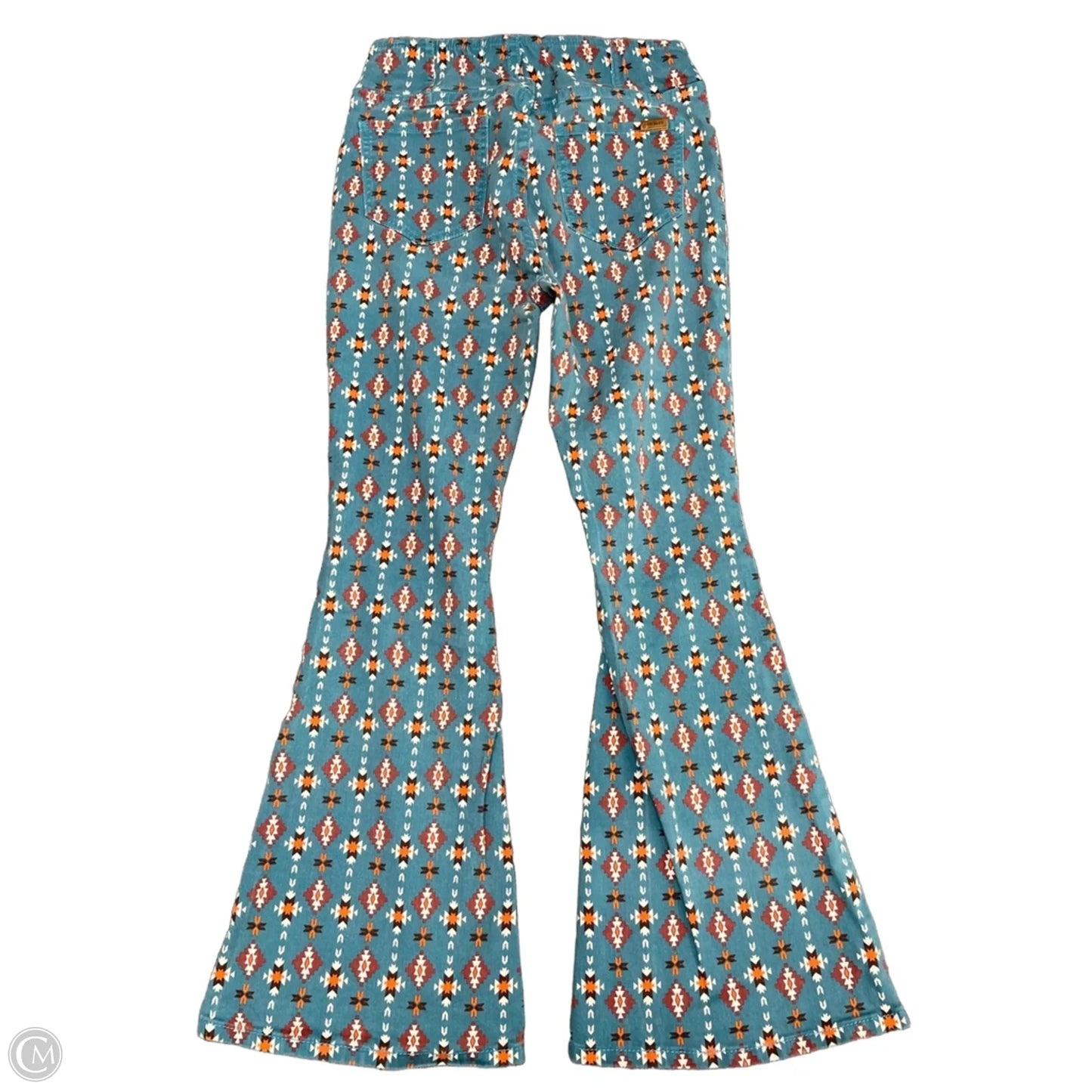 Jeans Flared By Rock & Roll In Blue & Orange, Size: 8