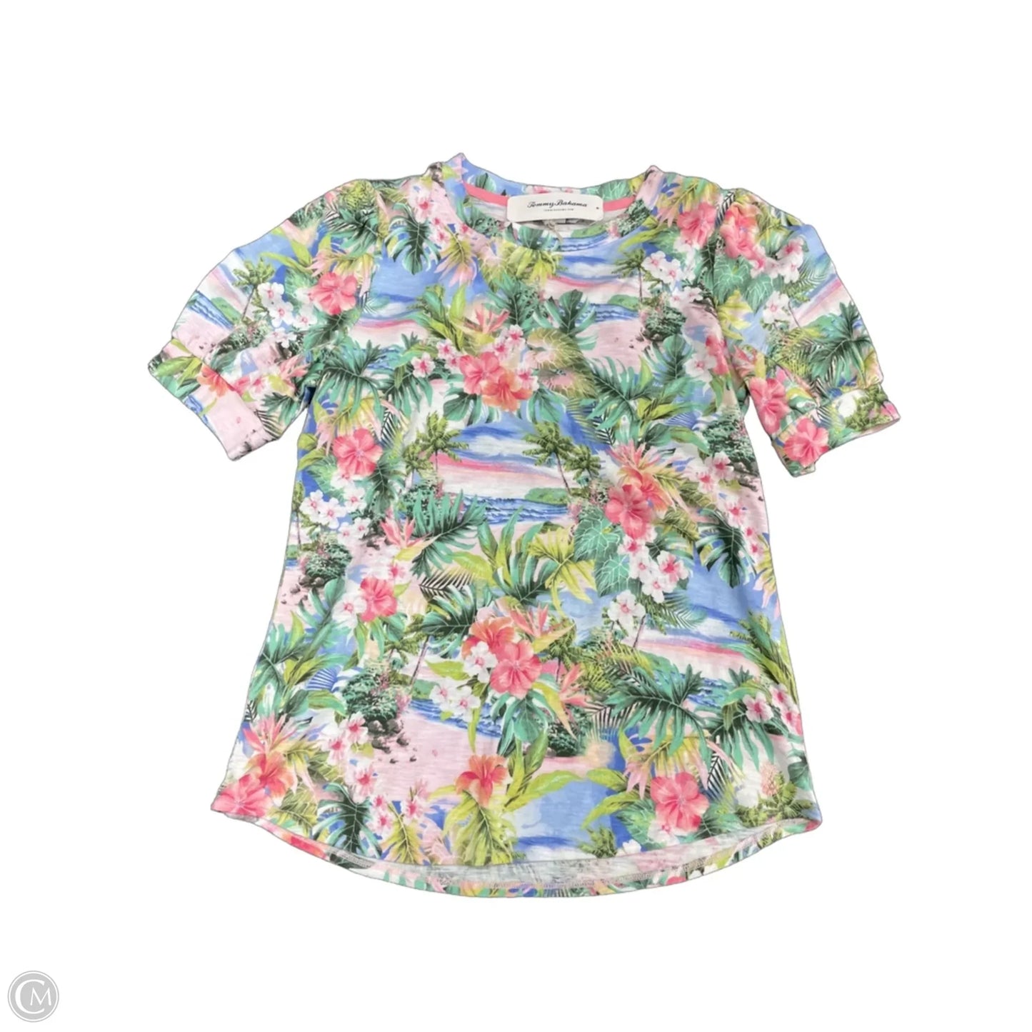 Top Short Sleeve By Tommy Bahama In Tropical Print, Size: S