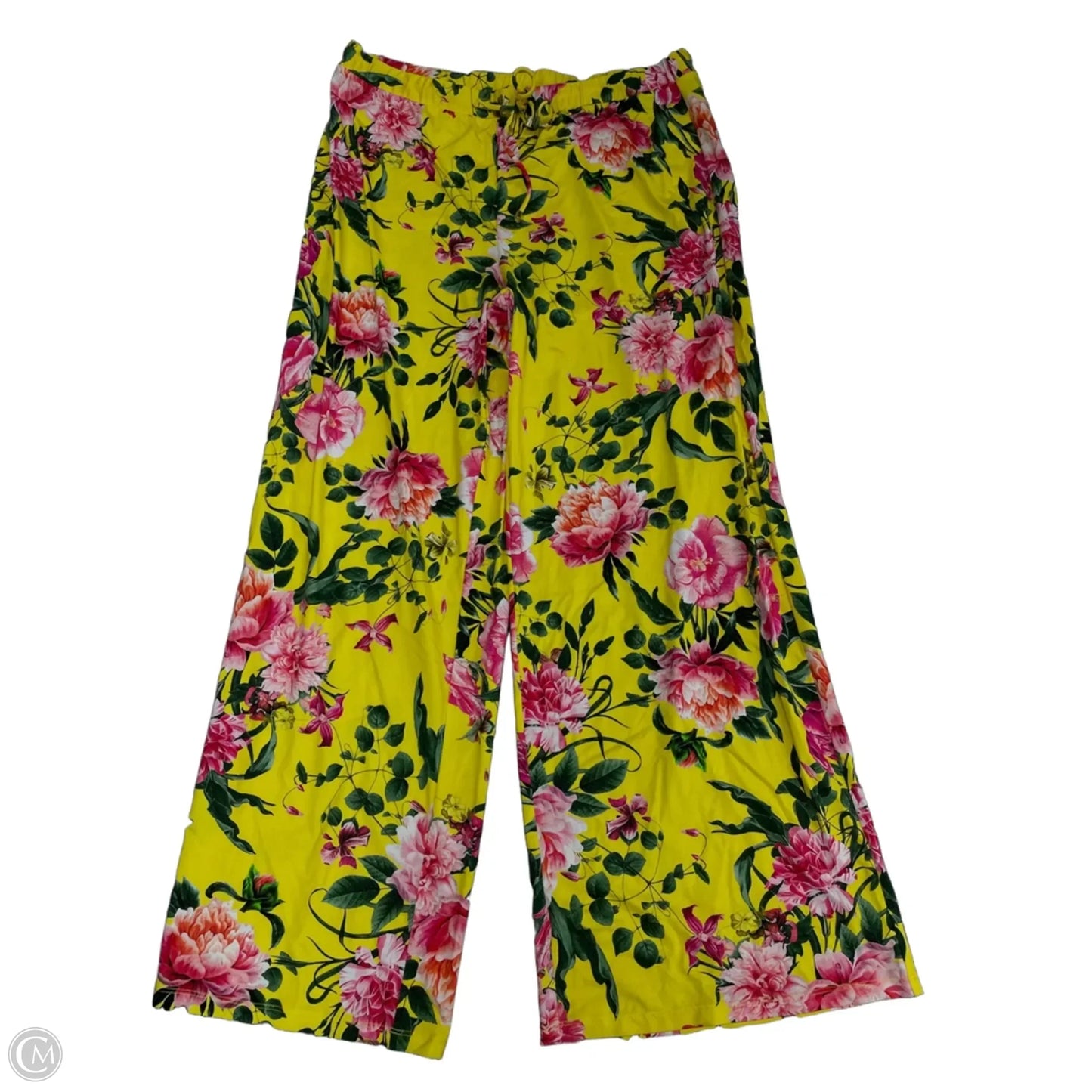 Pants Wide Leg By Gibson And Latimer In Pink & Yellow, Size: L