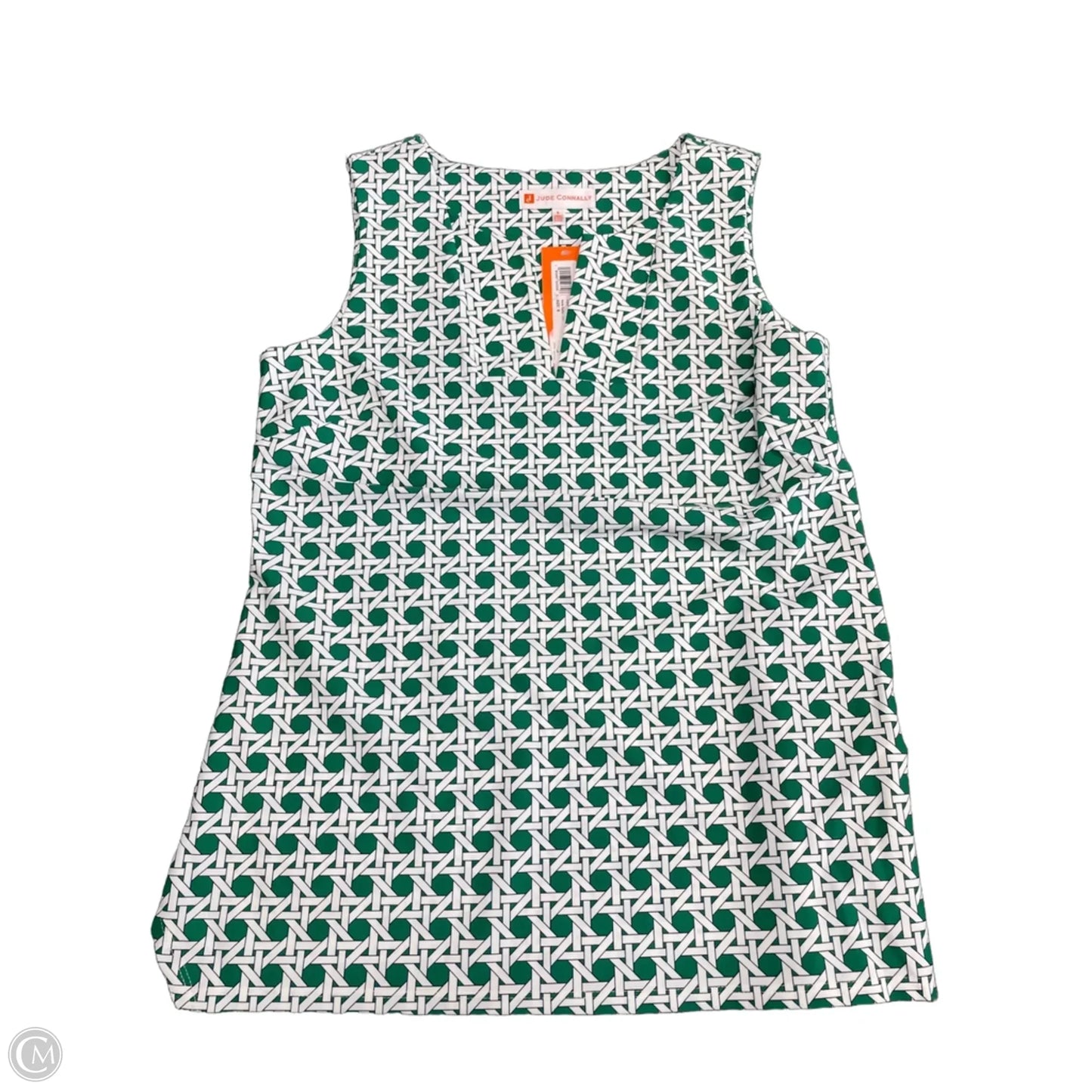 Top Sleeveless By Jude Connally In Green & White, Size: S