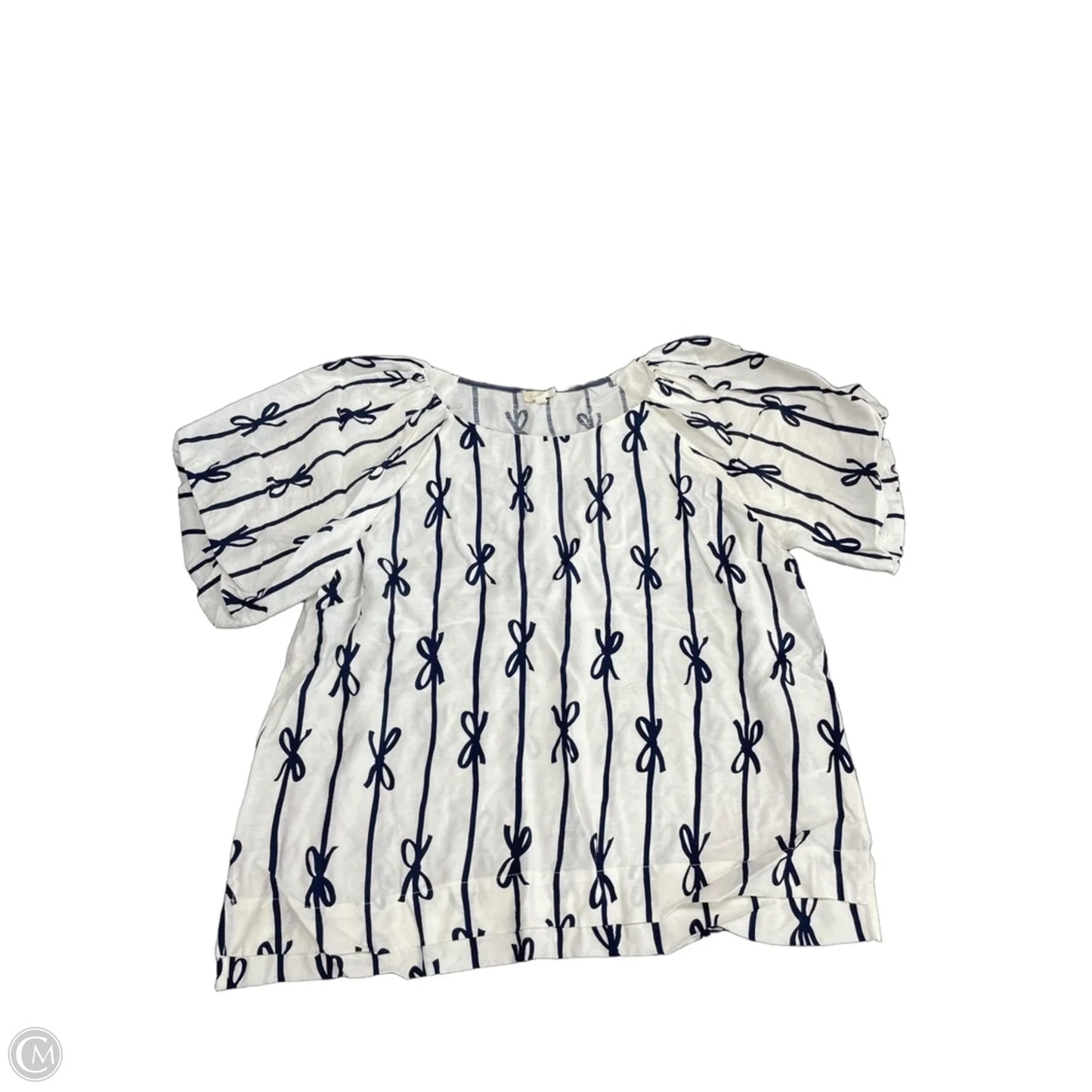 Top Short Sleeve By Umgee In Blue & White, Size: L