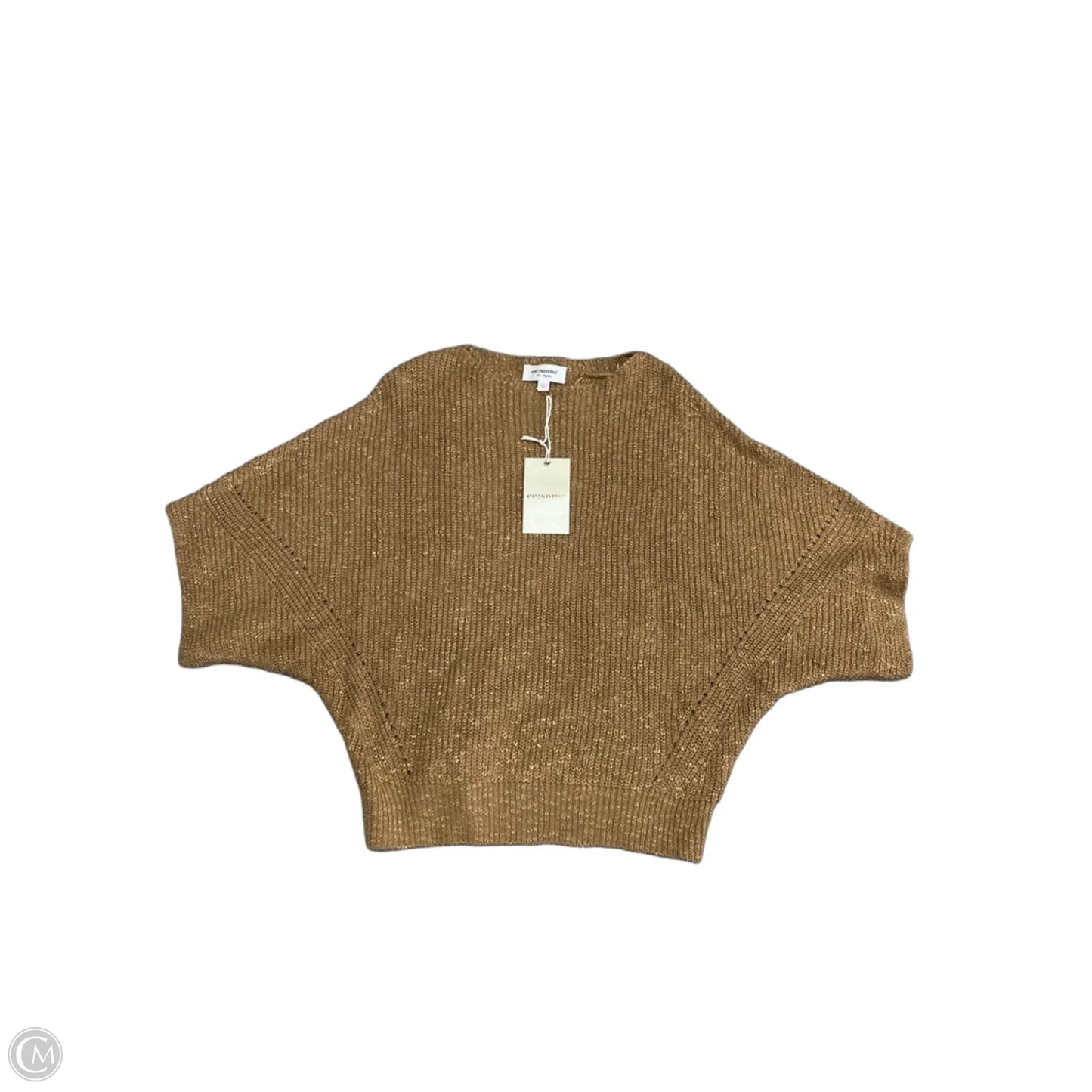 Sweater Short Sleeve By Ee Some In Brown, Size: L