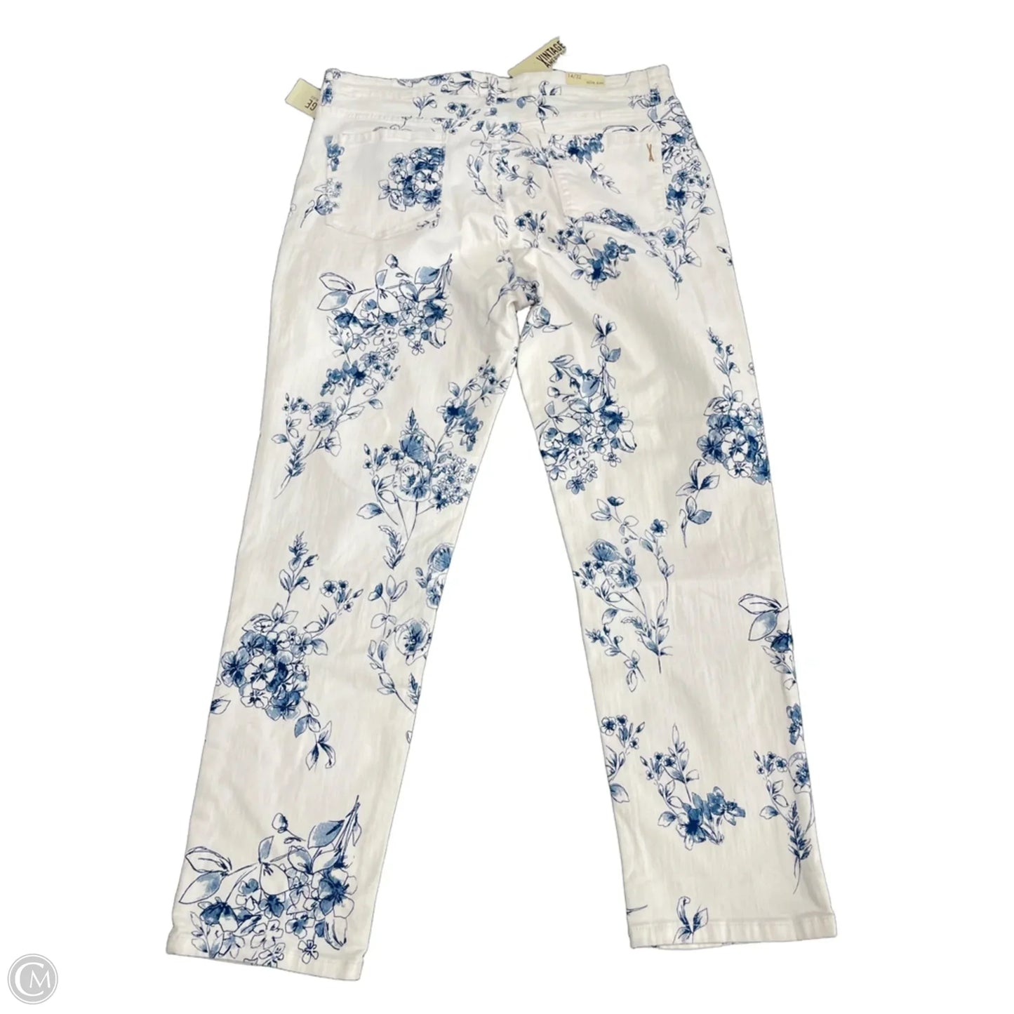 Jeans Straight By Vintage America In Blue & White, Size: 14