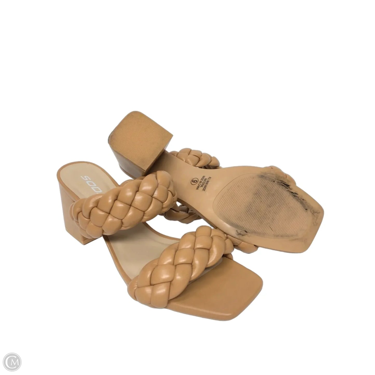 Sandals Heels Block By Soda In Brown, Size: 9