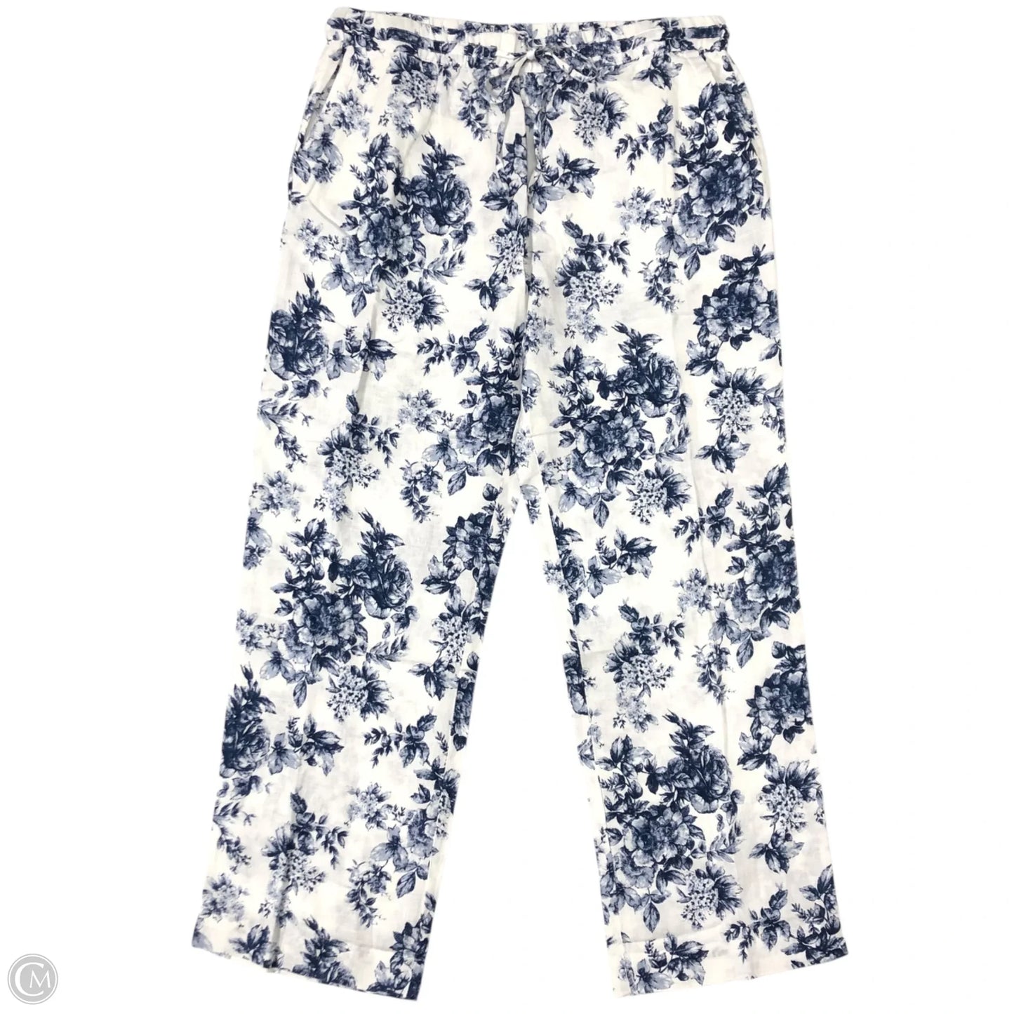 Pants Linen By Charter Club In Blue & White, Size: L